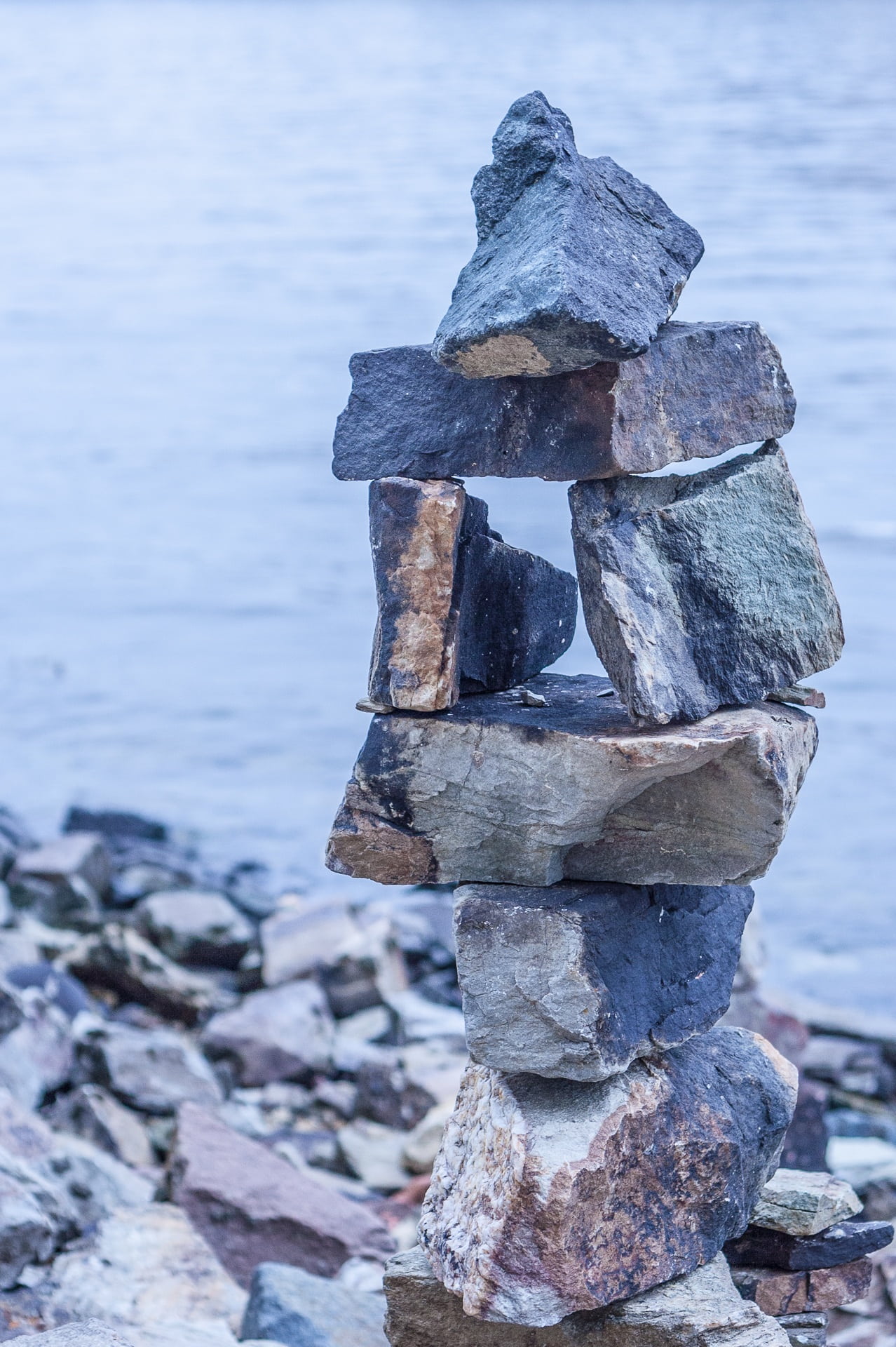 outdoors, rhine, solid, art, sea, nature, river, stones, rock - object, shore stone, 1080P, focus on foreground, sky, stone, land, day, beach, no people, Phone HD Wallpaper
