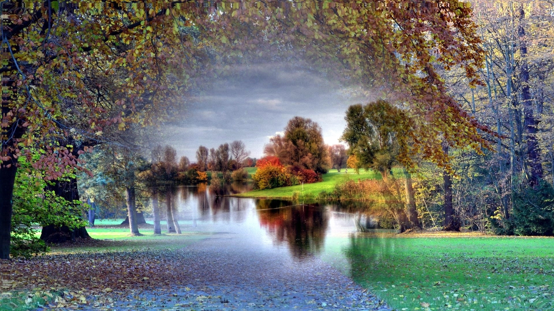 growth, artistically, scenics - nature, water, change, day, forest, nature, tree, art object, autumn, tranquility, bank, beauty in nature, fuda, 1080P, HD Wallpaper