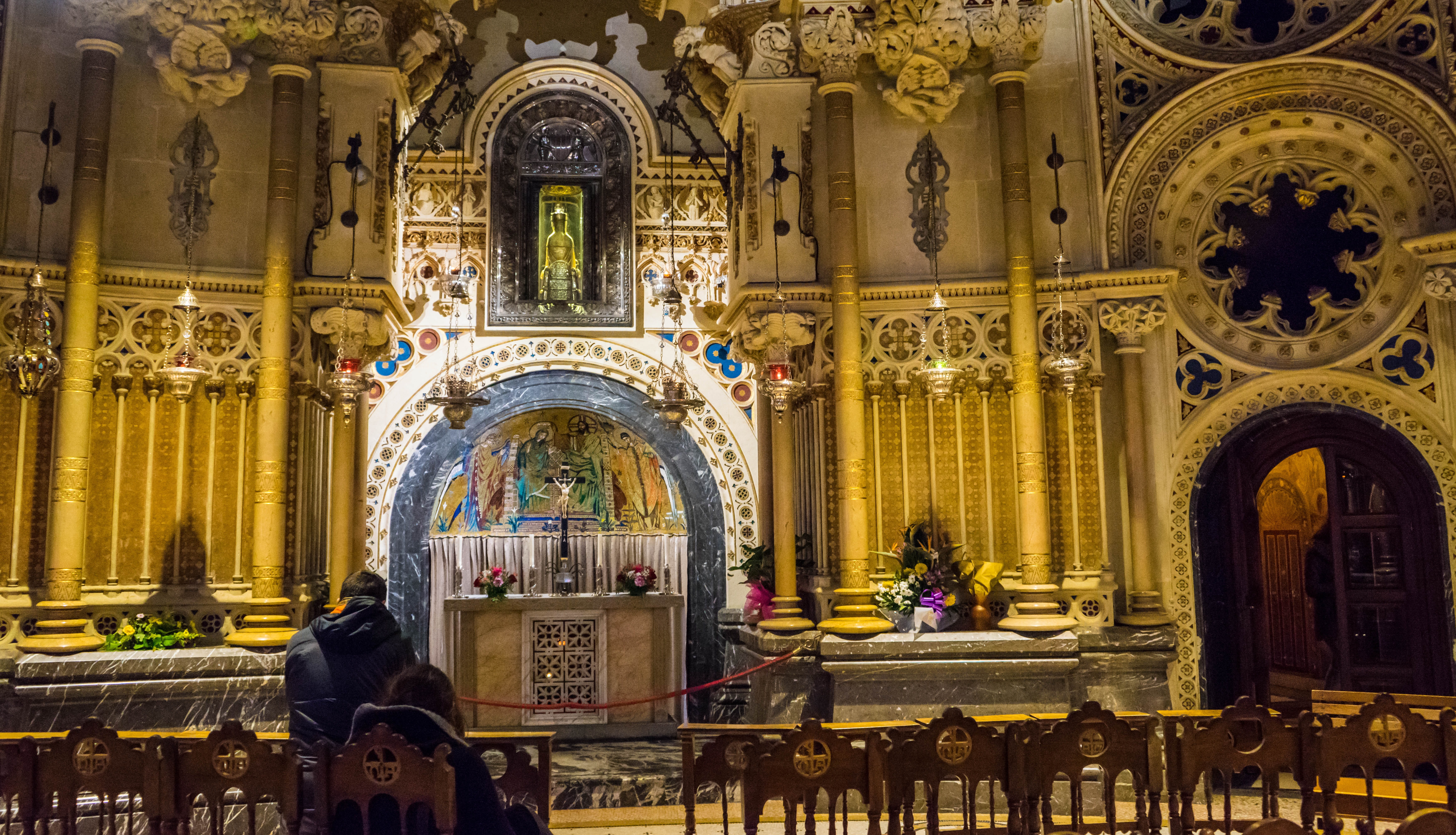 travel destinations, montserrat, art and craft, belief, famous, architecture, building exterior, 5K, representation, church, built structure, statue, spain, HD Wallpaper