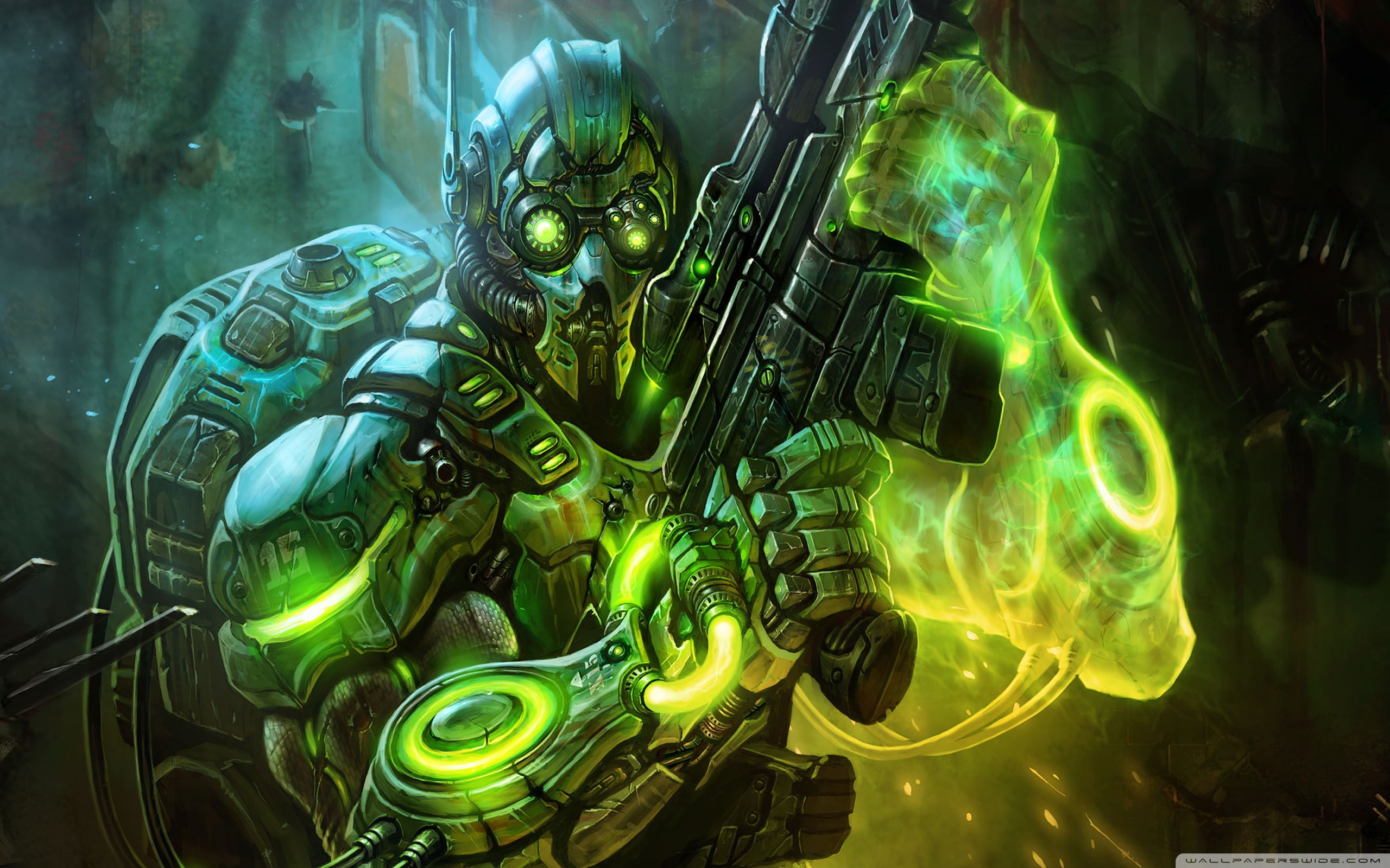terran, video, CG, 2K, starcraft, Gun, Adventure, Action, art, ghost, hd, games, fantasy, HD Wallpaper