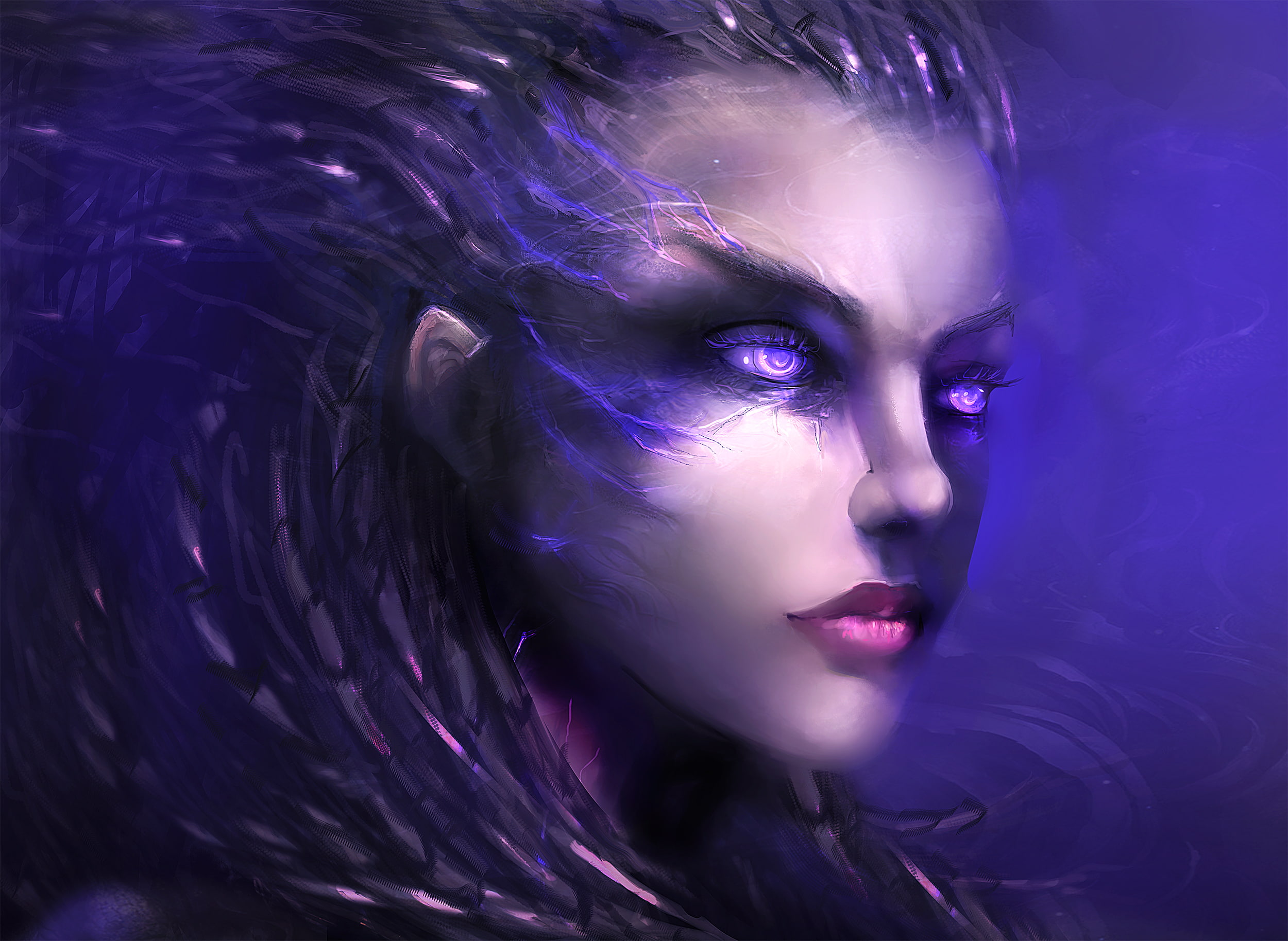 face, vsglad, StarCraft 2, the game, Sarah Kerrigan, character, 1080P, art, HD Wallpaper