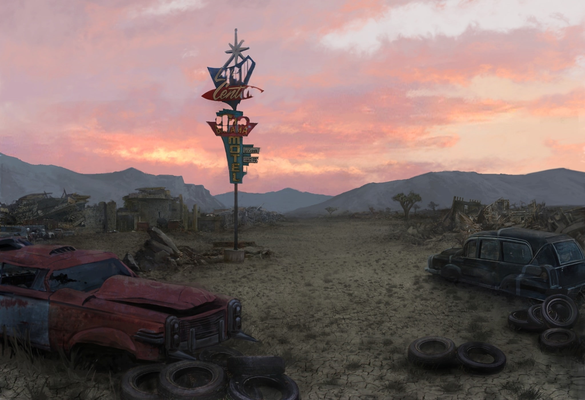 concept, fallout, Fallout New Vegas, concept art, 1080P, new, vegas, concepts, aircraft, art, hd, HD Wallpaper