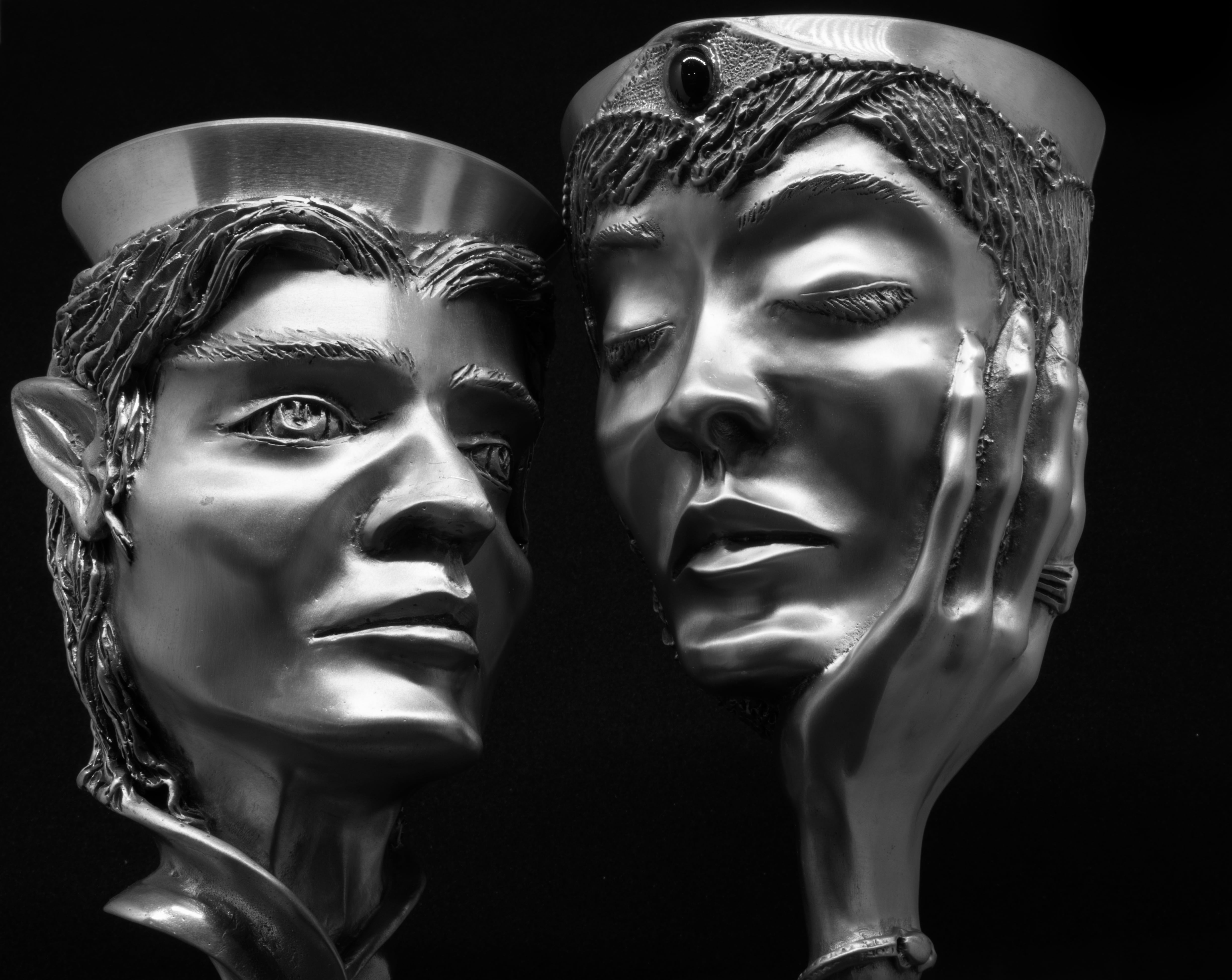 silverware, sculpture, arts culture and entertainment, silver, 4K, craft, no people, studio shot, statue, close-up, human representation, metal, retro, HD Wallpaper