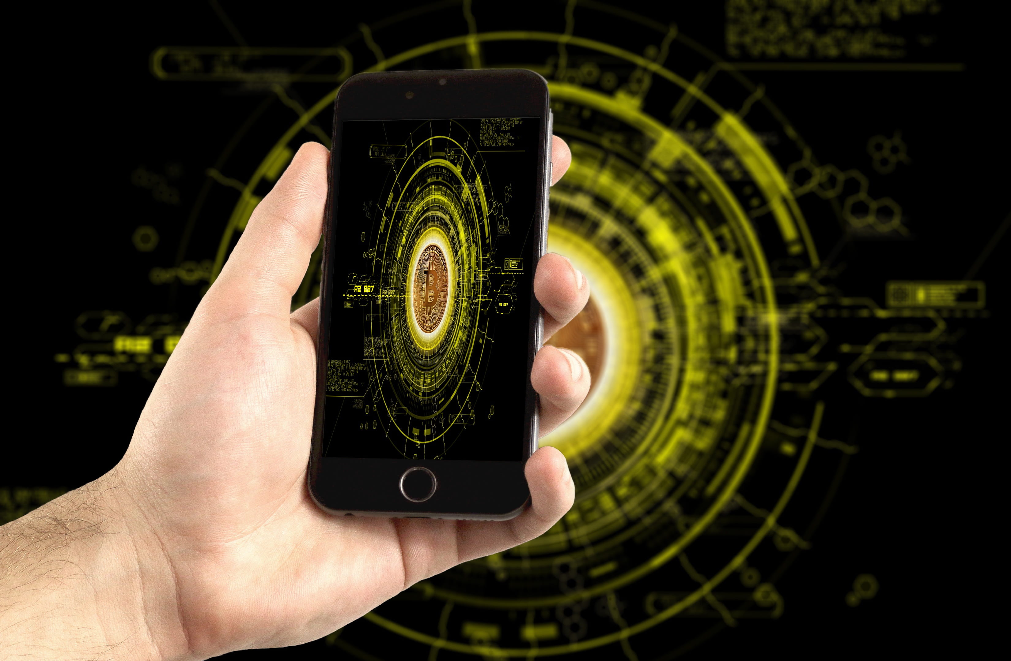 blockchain, activity, mining, holding, 2K, photographing, portable information device, human hand, virtual, finger, real people, exchange, money, screen, HD Wallpaper