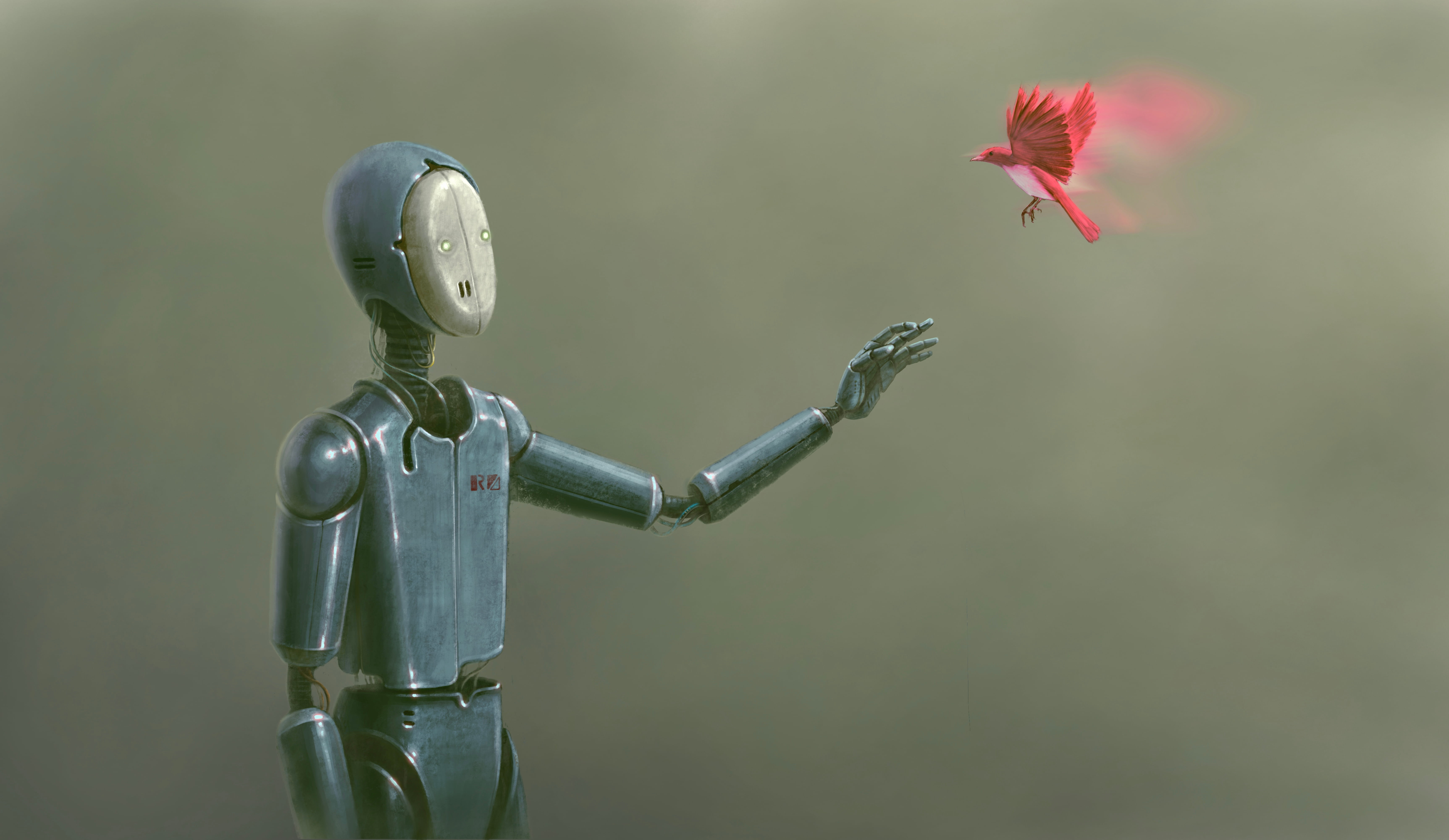 robot, dom, artwork, cyber, emotion, technology, illustration, happiness, concept art, 5K, artificial, HD Wallpaper