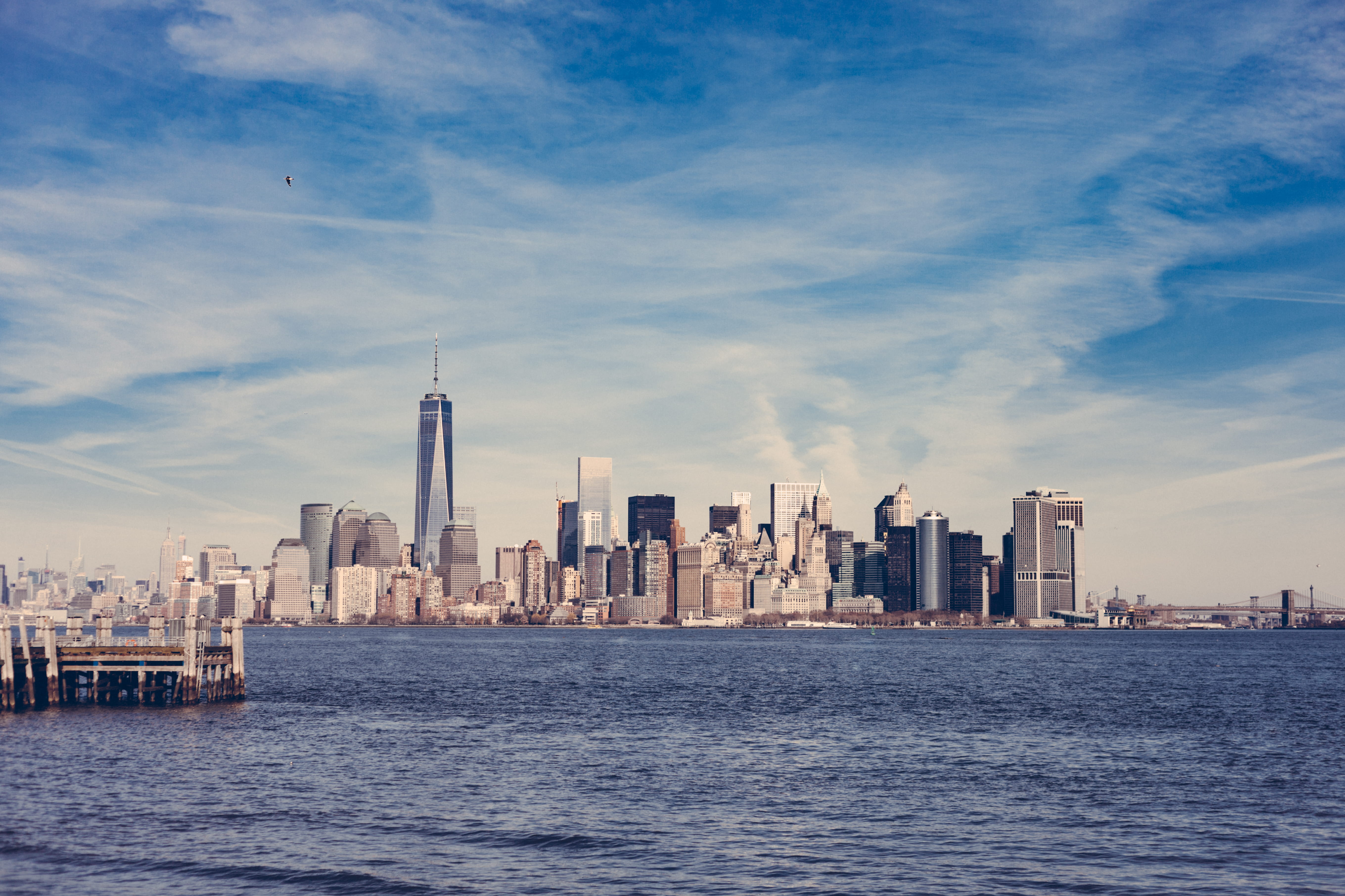 financial, modern, cloud - sky, city, skyscraper, tall - high, bay, office building exterior, architecture, travel destinations, hudson river greenway, HD Wallpaper