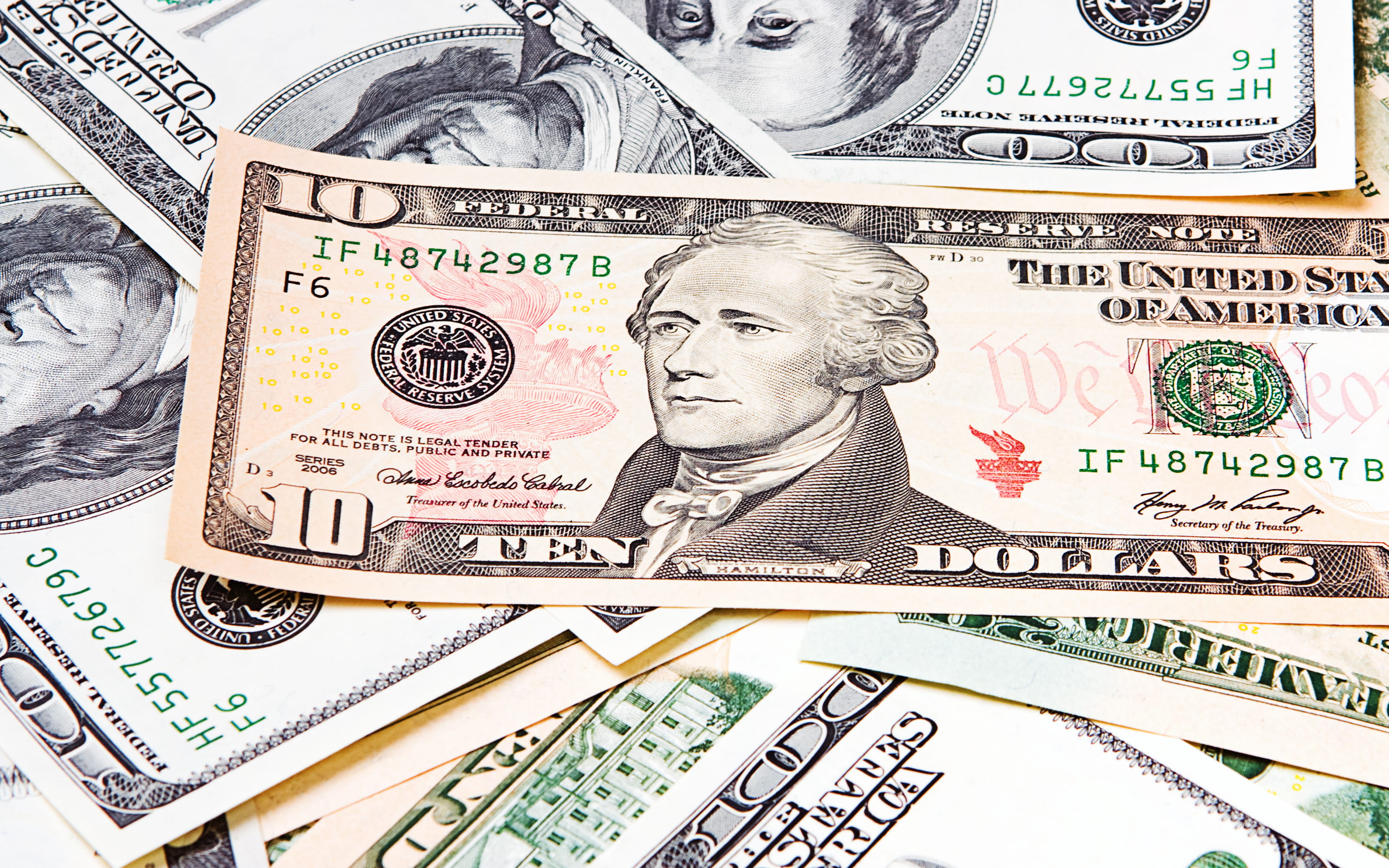 wealth, depression - sadness, bill, dollars, global finance, close-up, investment, exchange rate, success, 2K, objects, close, dollar sign, economy, hundred, HD Wallpaper
