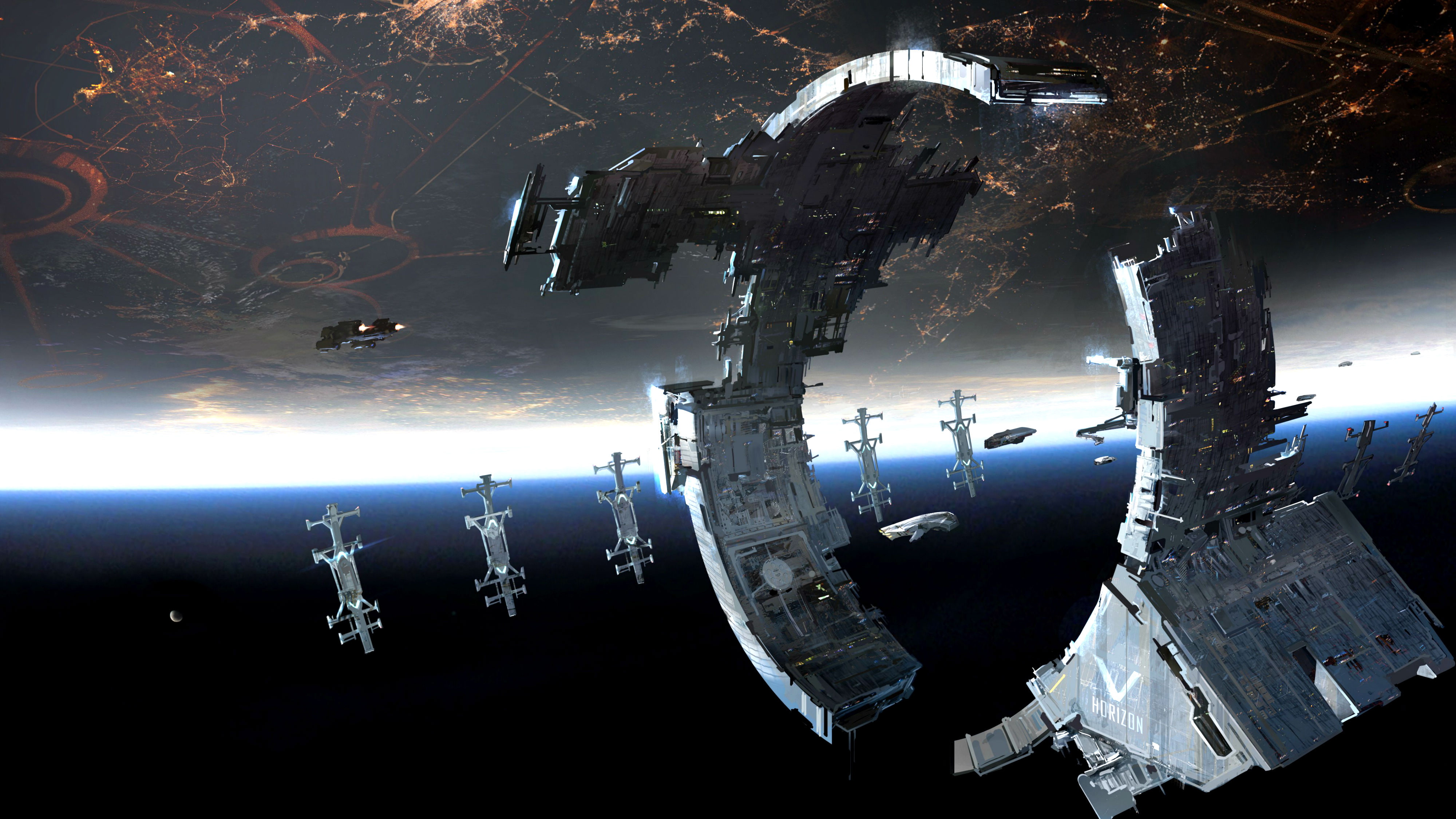 sci-fi, fighting, ship, combat, tactical, simulator, flight, futuristic, action, dreadnaught, strategy, spaceship, 4K, battleship, warship, HD Wallpaper