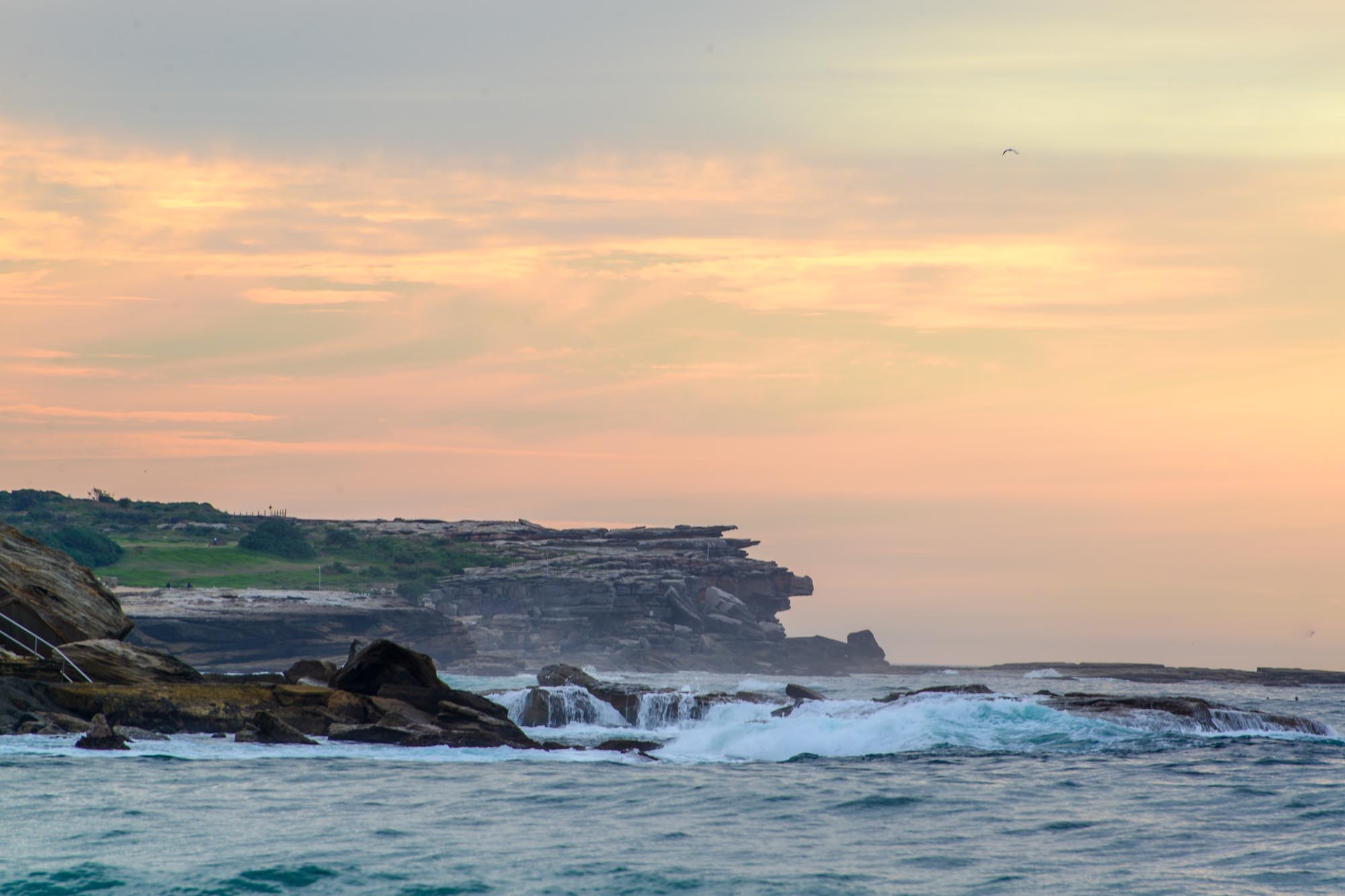 rocks, sea, 1080P, cliff, no people, idyllic, scenics - nature, stack rock, sky, motion, ocean, australia, beach, beauty in nature, sunrise, outdoors, HD Wallpaper