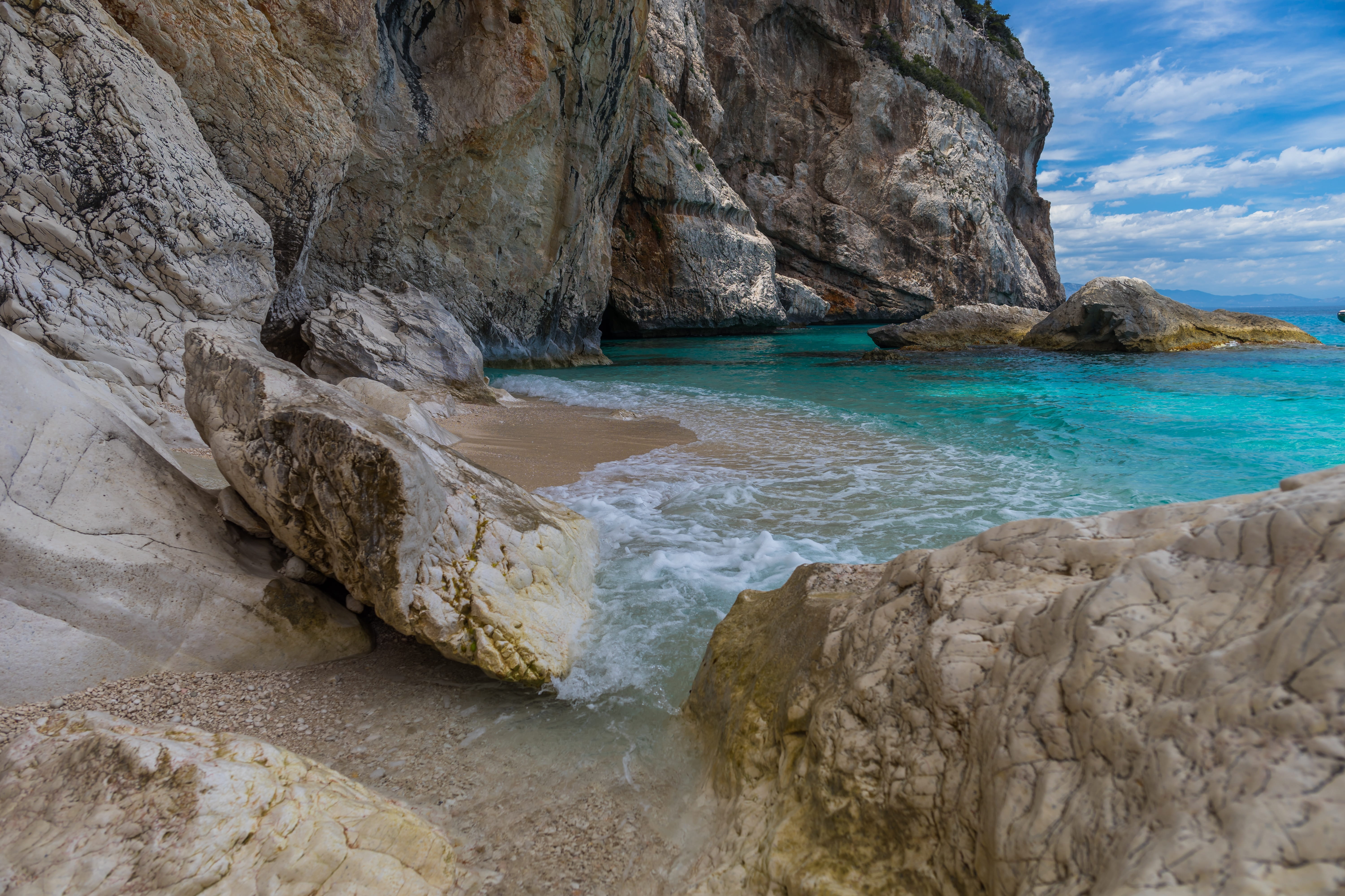  background, rock - object, waters, 5K, outdoors, ocean, scenic, sky, seascape, solid, sea, sardinia, landscape, tourism, summer, scenics - nature, HD Wallpaper