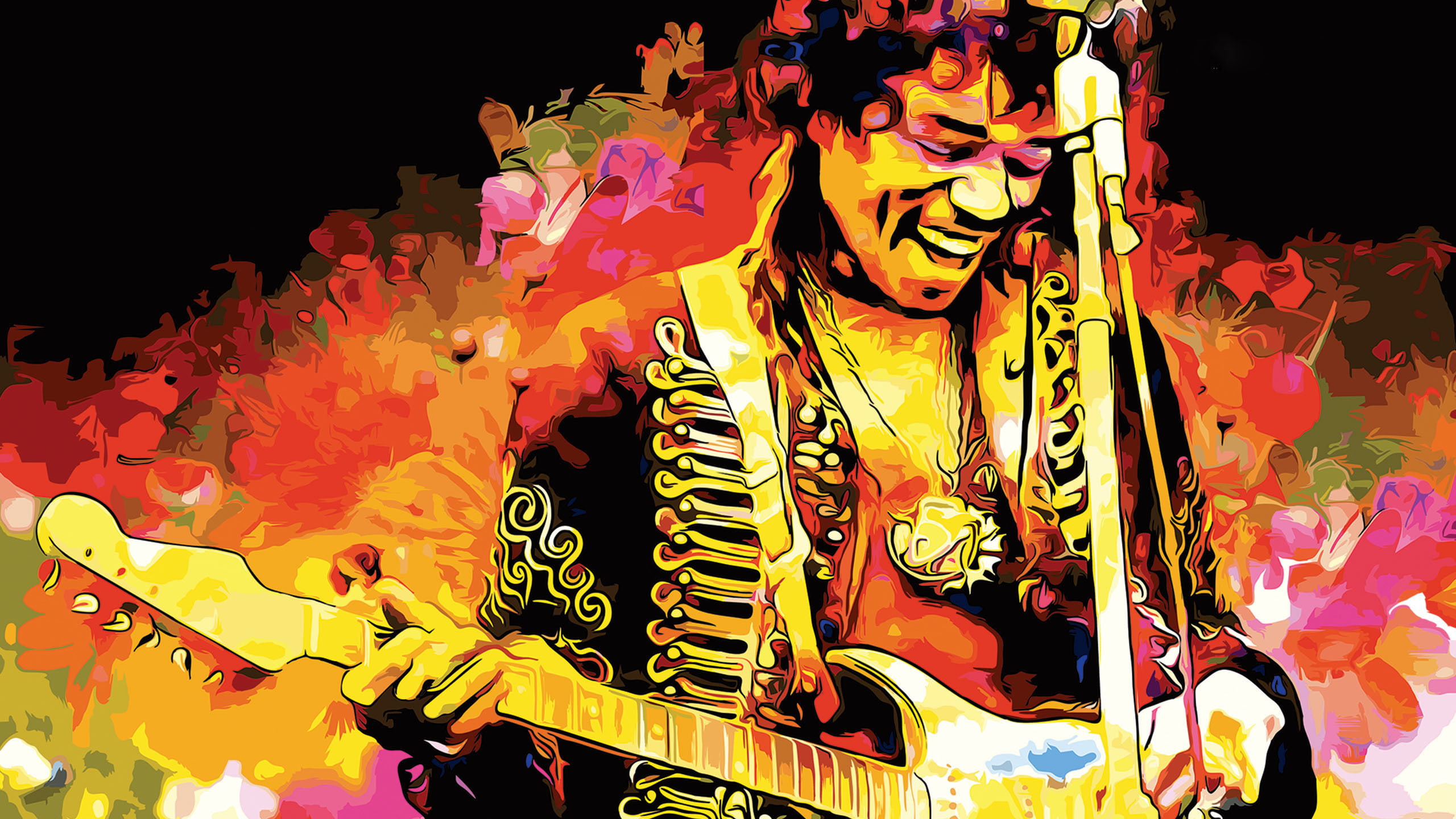 guitarist, jimi hendrix, 2K, singer, music, Marcelo Henrique, musician, painting, Design, HD Wallpaper