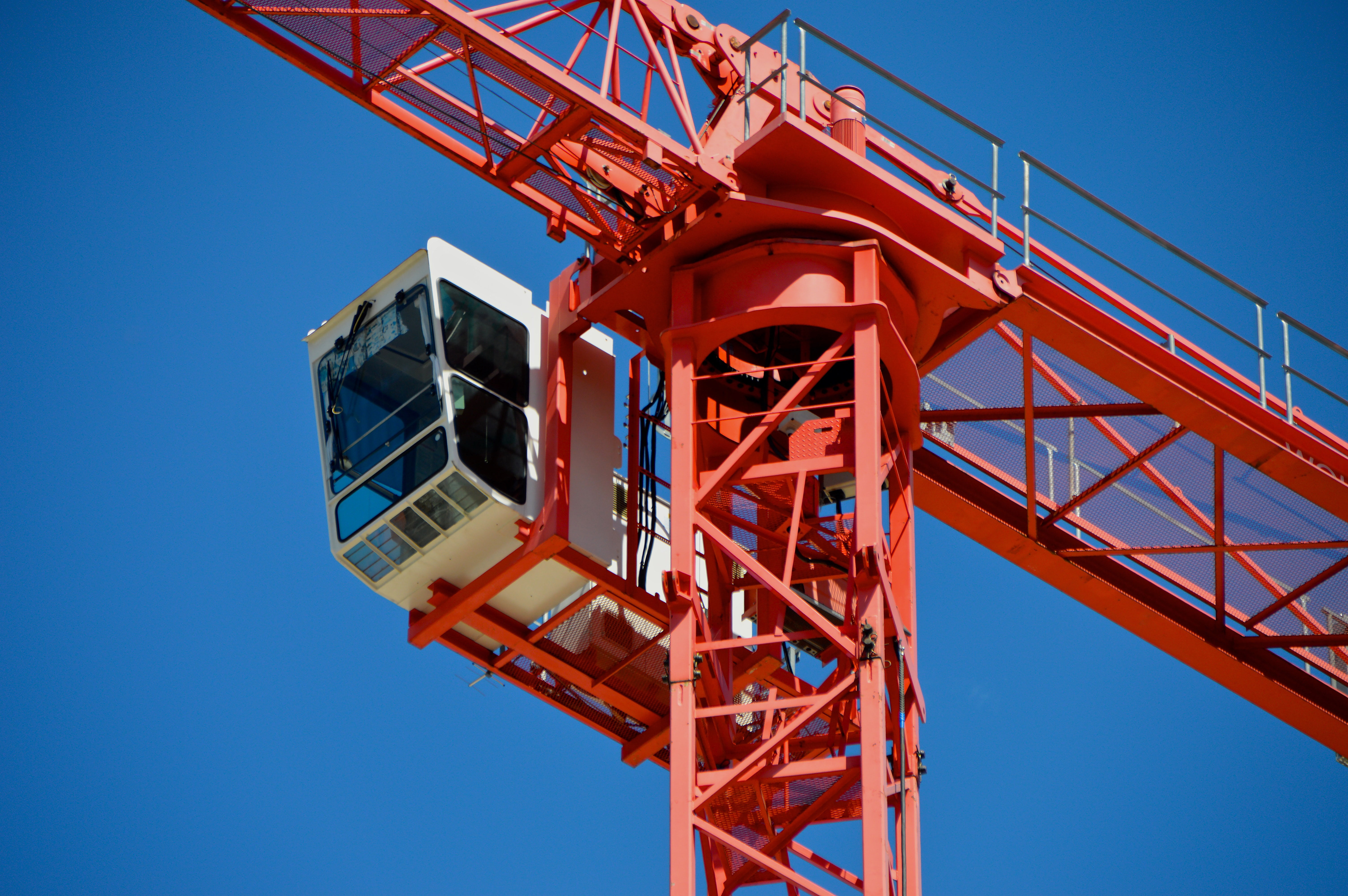crane, industry, building - Activity, outdoors, close, boom, building construction, sky, urban planning, freight transportation, high up, kranhaus, construction Site, HD Wallpaper