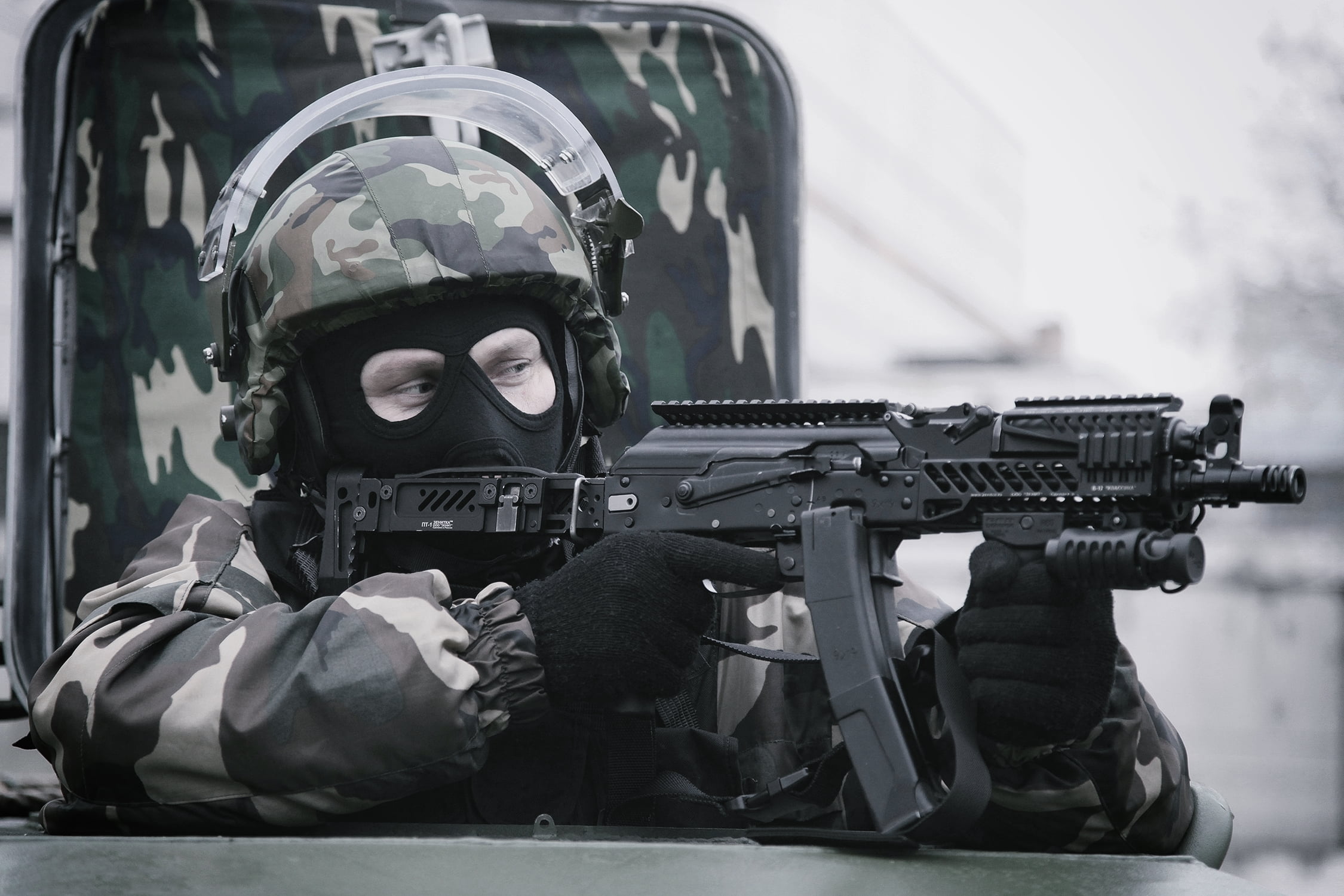 PP-19-01, clothing, helmet, ammunition, military uniform, police Force, marines, shooting A Weapon, uniform, body Armor, operator, military, regiment, special Forces, HD Wallpaper