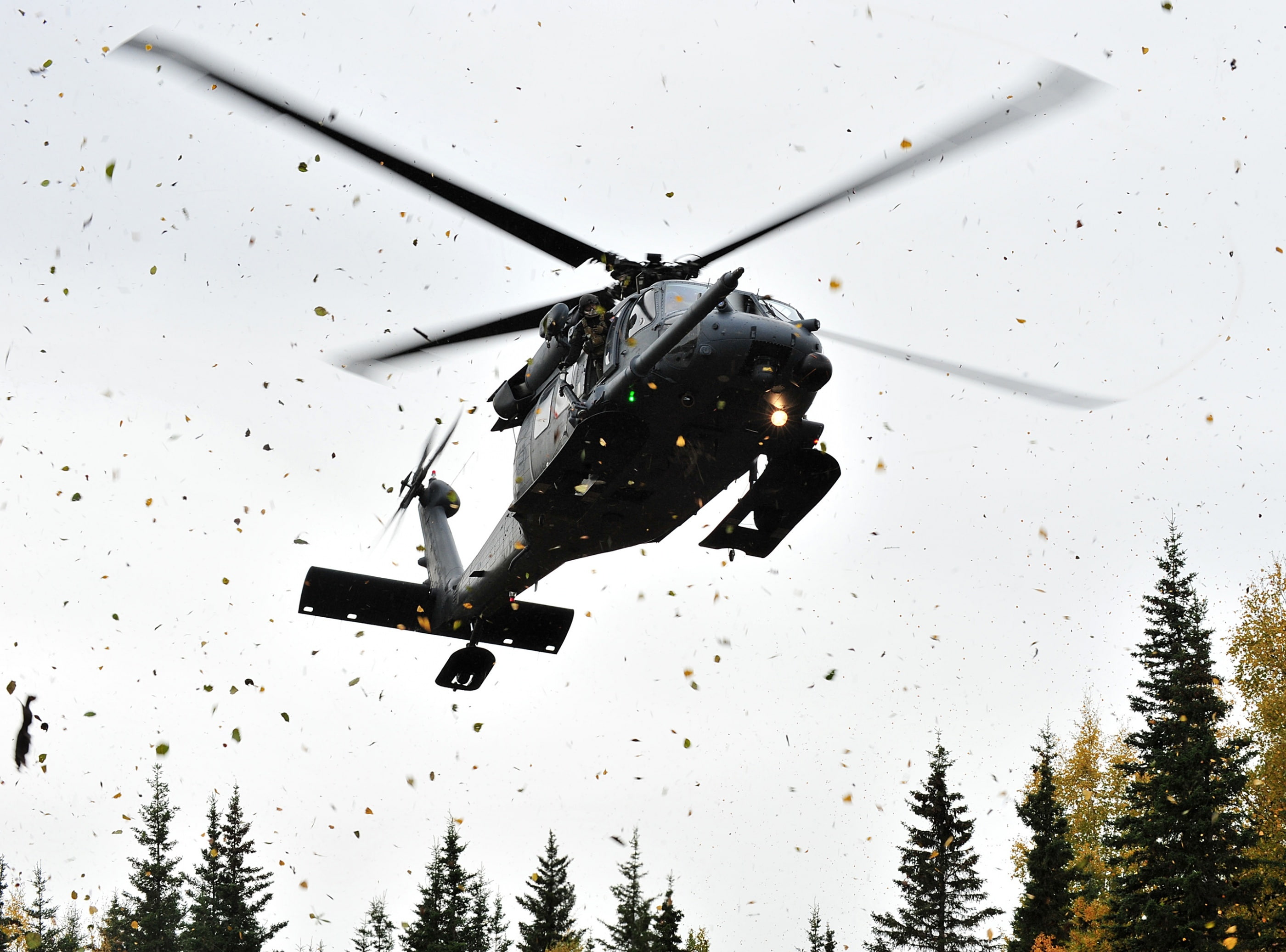airguard, pararescue, moulage, th, mode of transportation, motion, Airborne, training, sky, bakercompany, 509th, transportation, Alaska, airforce, tree, HD Wallpaper