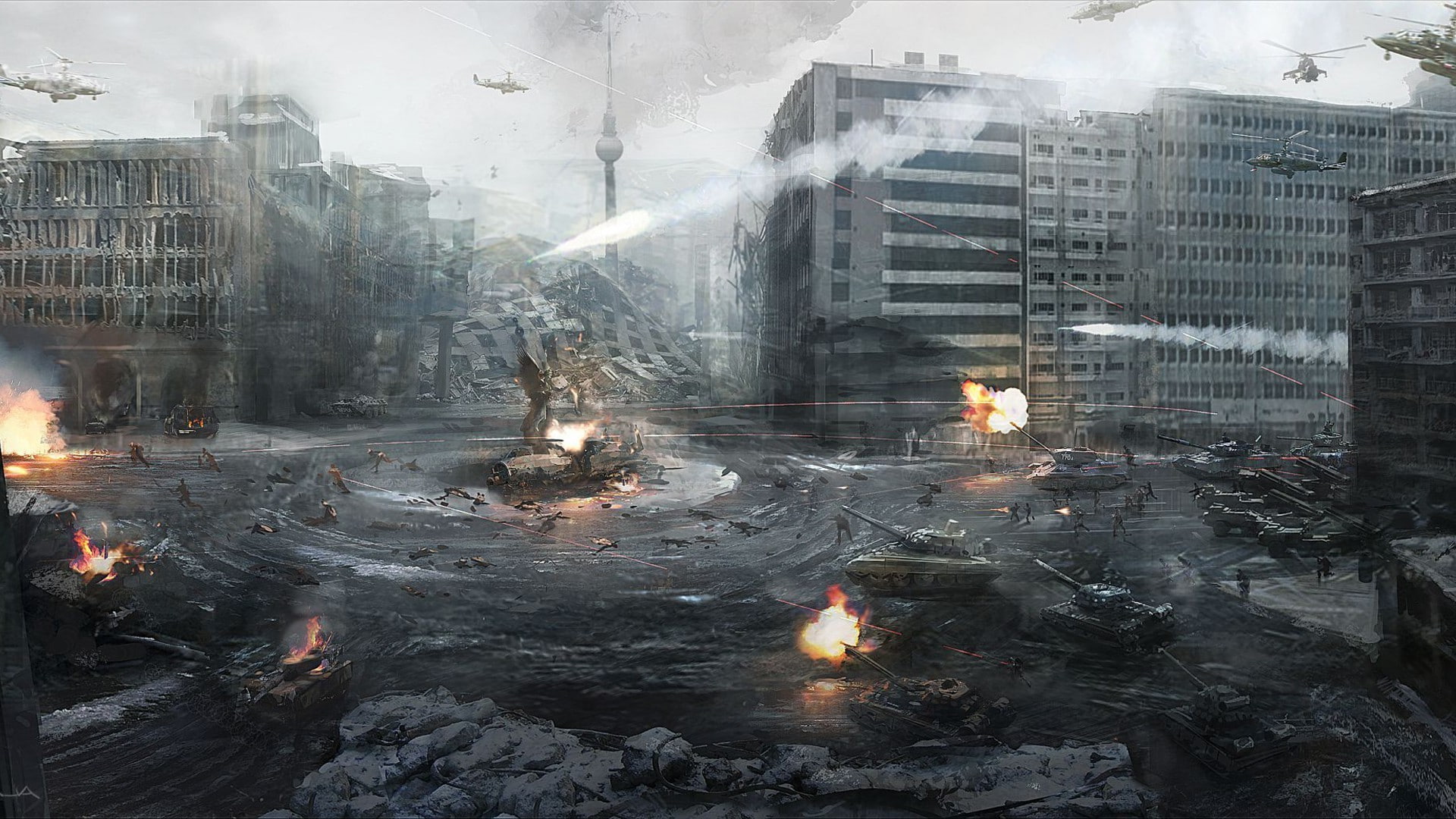 day, built structure, water, building exterior, nature, fire - natural phenomenon, smoke - physical structure, fire, flame, building, burning, video games artwork call of duty modern warfare 3, HD Wallpaper