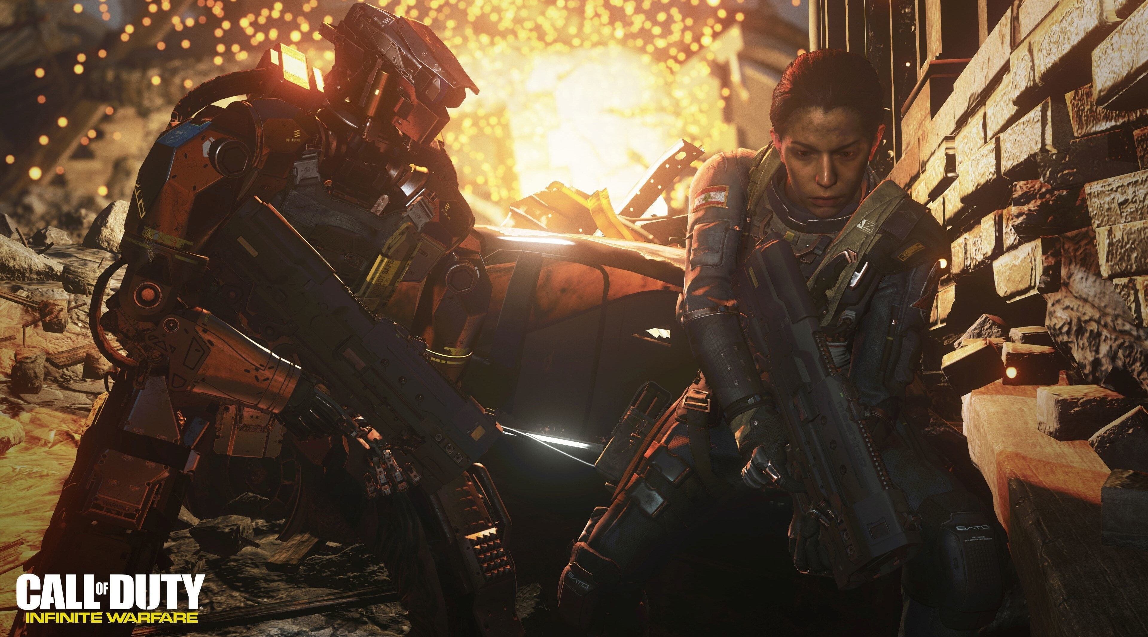 men, nature, males, rifle, young adult, two people, 4K, clothing, transportation, call of duty infinite warfare 4k hi resolution desktop, government, people, HD Wallpaper