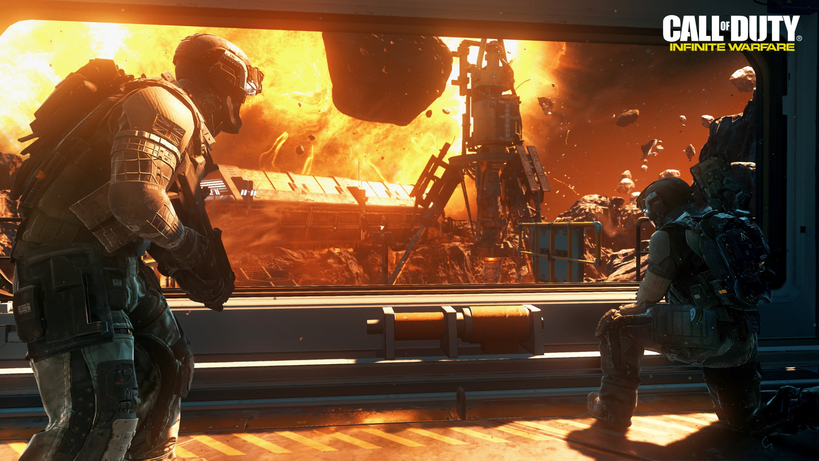 2016 games, protective workwear, working, call of duty, transportation, occupation, real people, 2K, headwear, games, adult, rear view, call of duty infinite warfare, HD Wallpaper