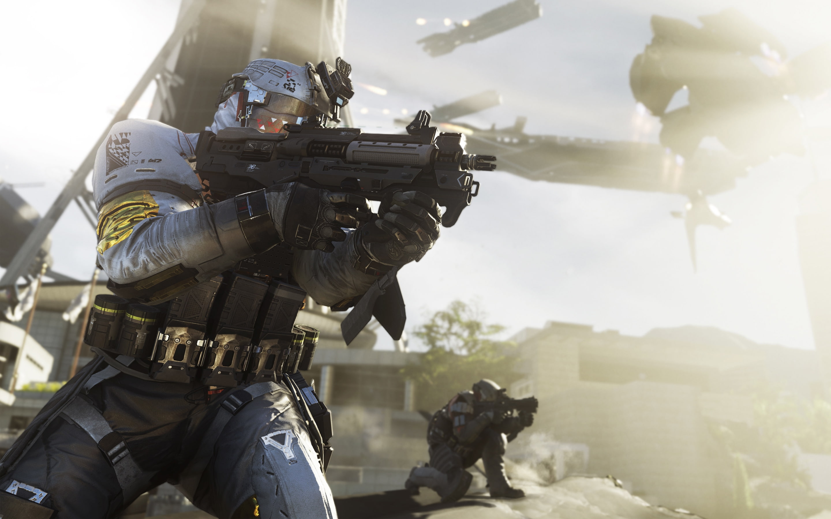 2K, Games, call of duty: infinite warfare, soldiers, guns, spaceships, HD Wallpaper