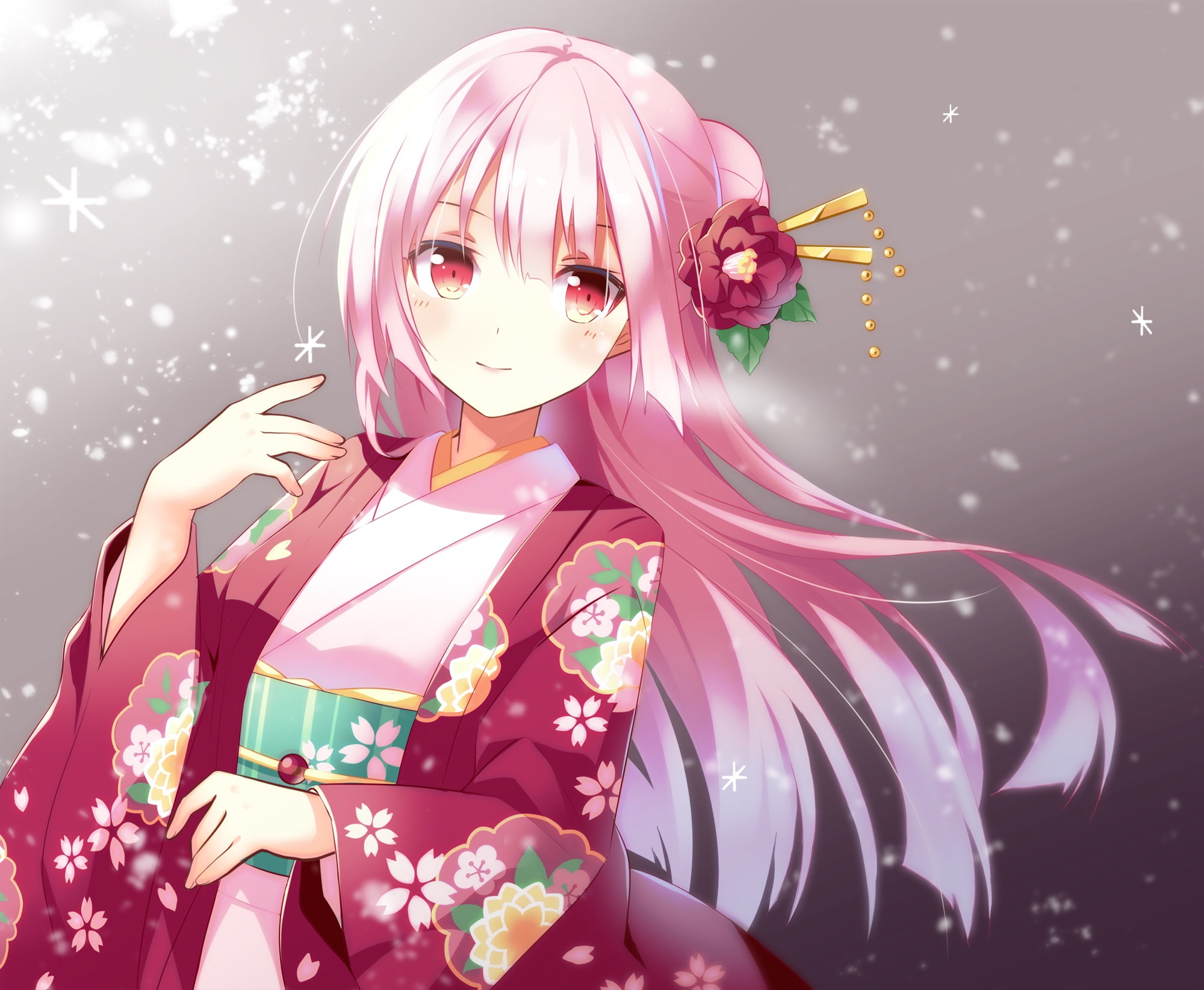 Girl, Yukata, Anime, Barrette, 1080P, HD Wallpaper