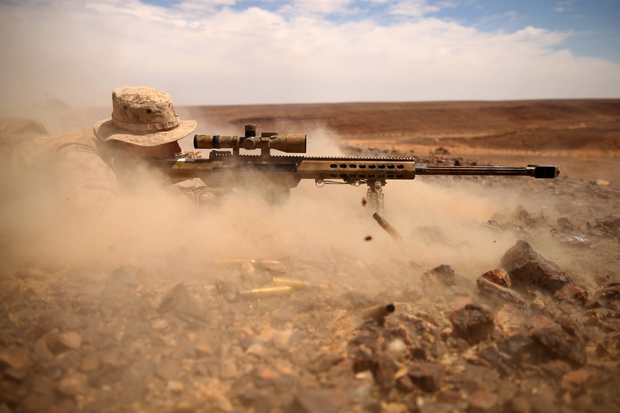 sniper, Barret, M82, soldiers, optics, dust, 1080P, HD Wallpaper