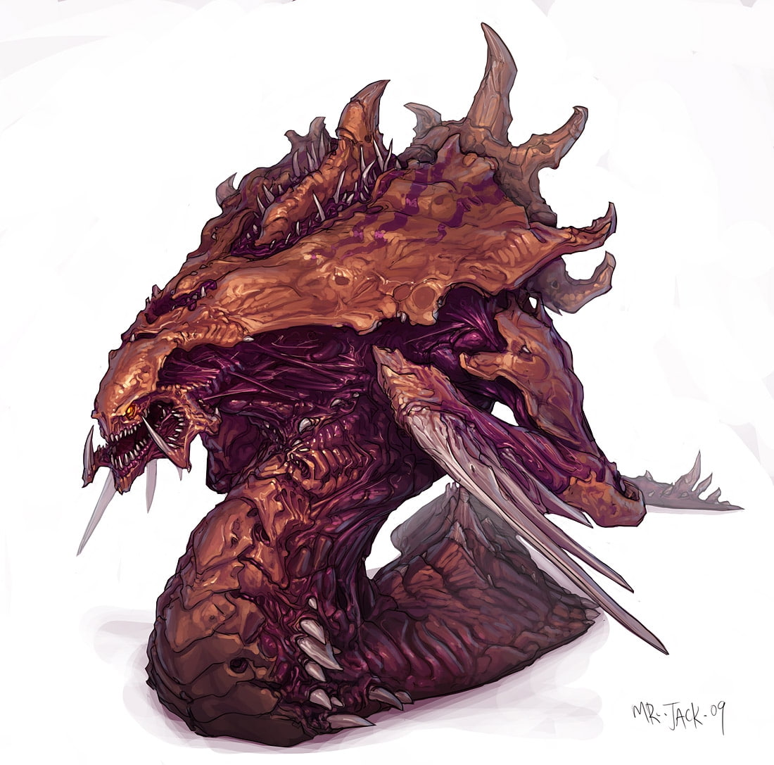 x, games, 480P, video, starcraft, art, Hydralisk, hd, HD Wallpaper