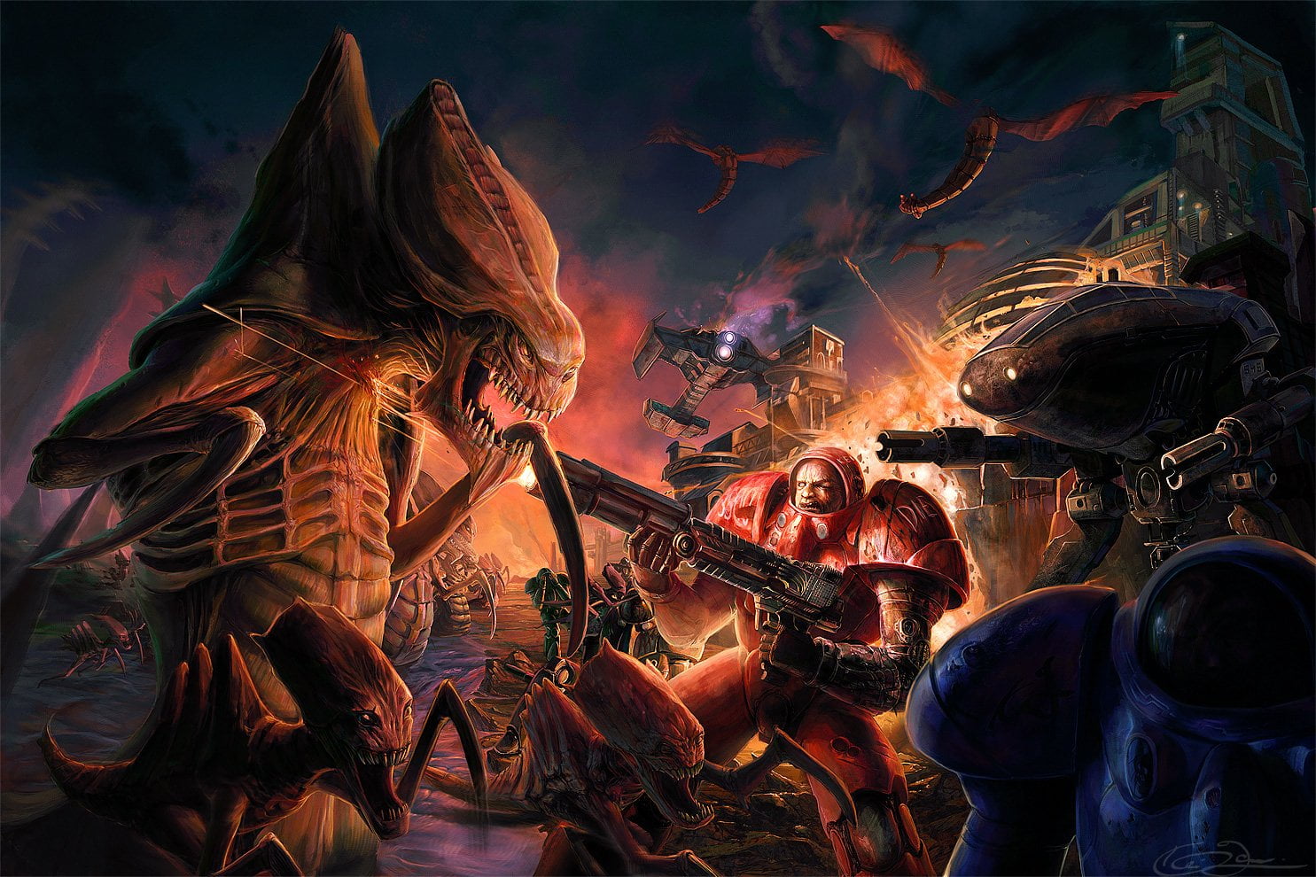 performance, fire, campfire, night, women, hydralisk (Starcraft), group of people, togetherness, heat - temperature, leisure activity, people, illustration, HD Wallpaper