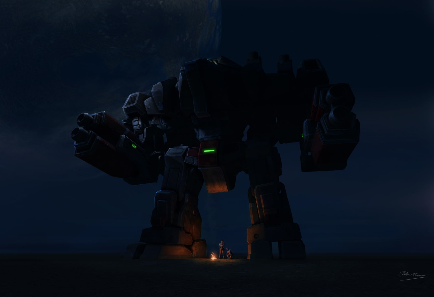 starcraft, art, 720P, hd, ii, blizzard, Thor, entertainment, x, night, campfire, mecha, games, video, HD Wallpaper