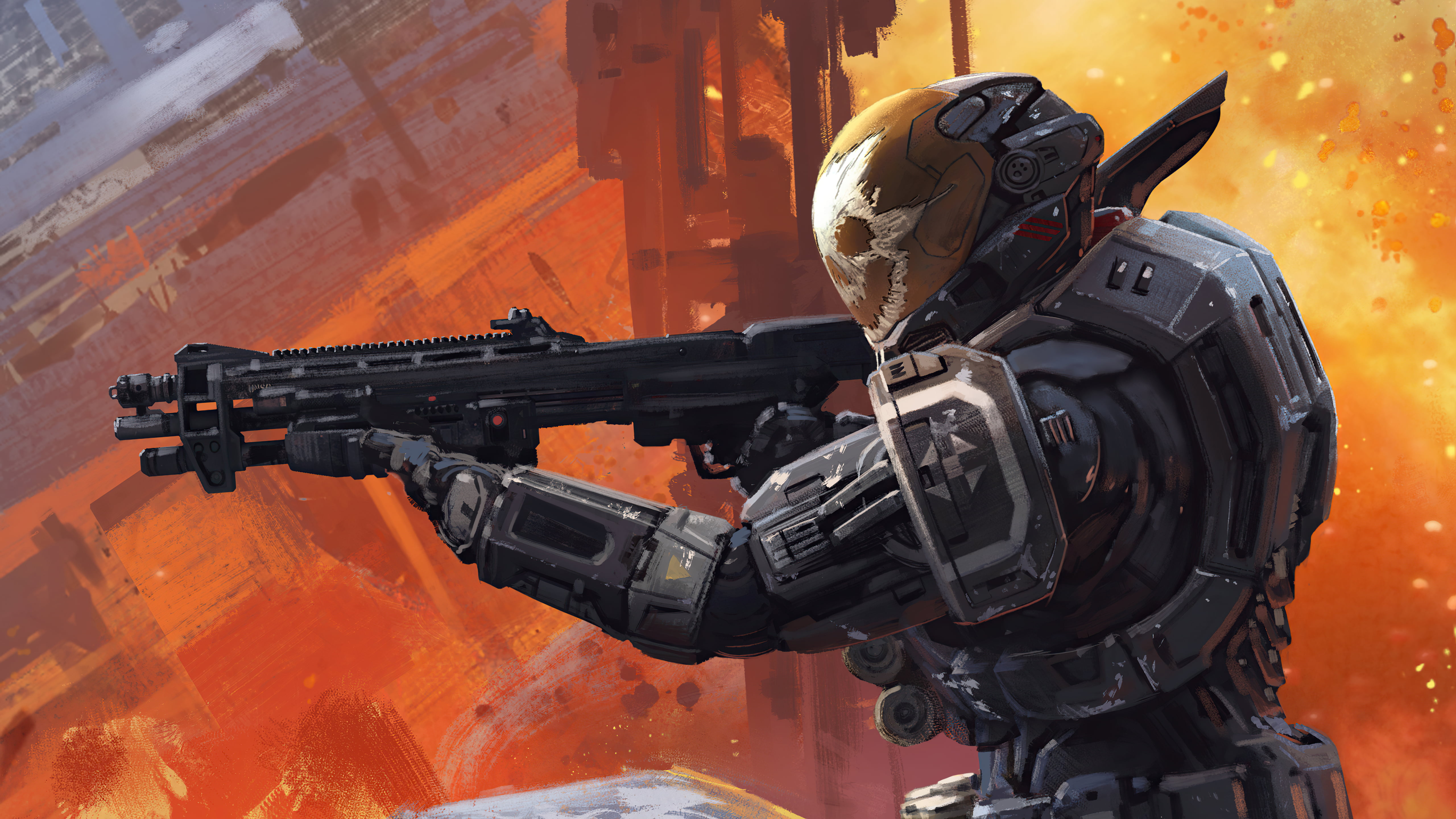 science fiction, weapon, video game art, warrior, Halo Reach, 5K, HD Wallpaper