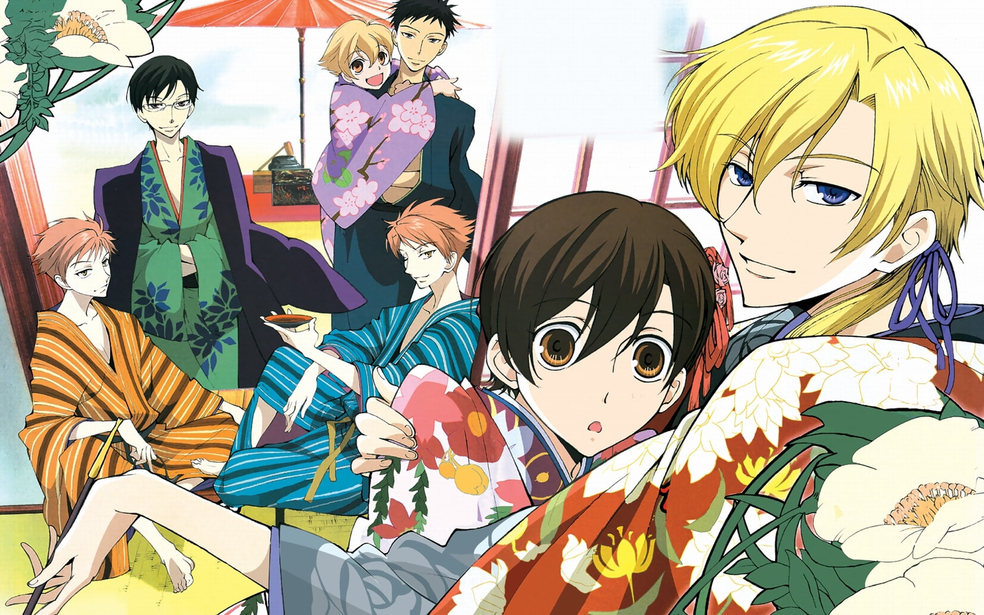 boys, art and craft, clip Art, child, men, day, celebration, vector, anime, festival, leisure activity, morinozuka takashi, kimono, group of people, ootori kyoya, HD Wallpaper
