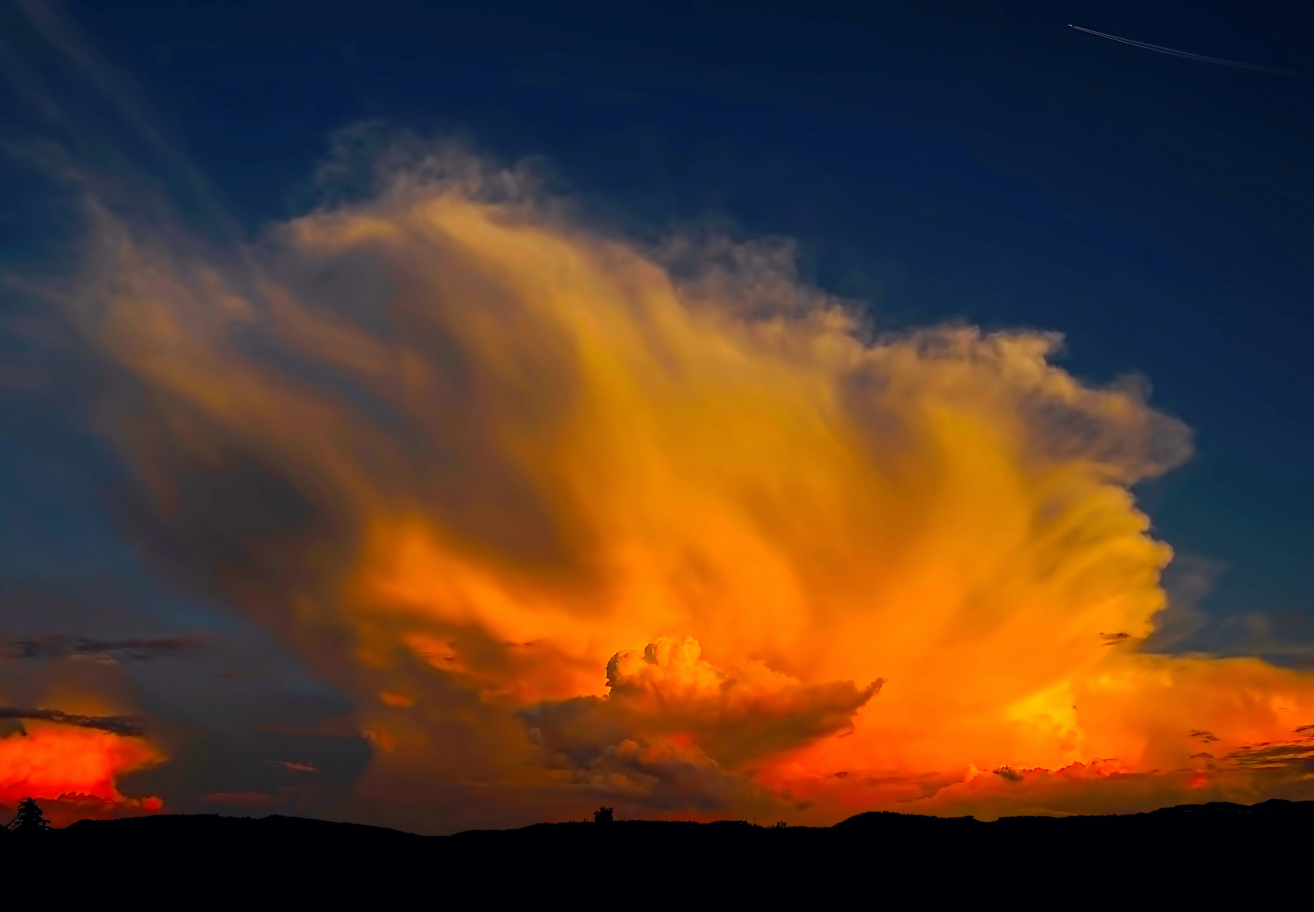 summer, outdoors, photo, hour, cloud, red, cloudscape, sunset, environment, night, sunlight, communication, weather, tranquil scene, dusk, yellow, sky, HD Wallpaper