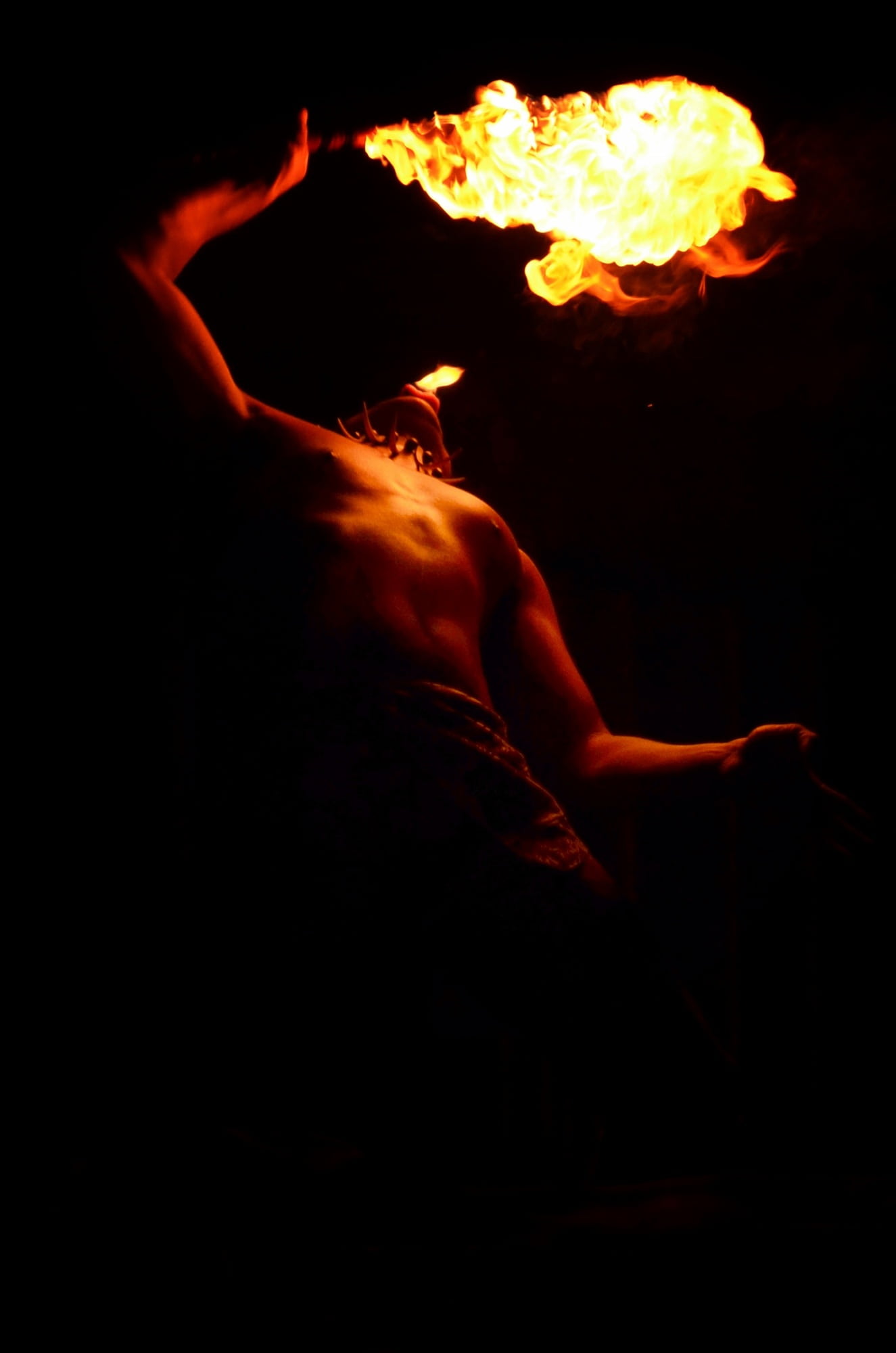 danger, burning, risk, indoors, human hand, fire - natural phenomenon, one person, 1080P, torch, motion, heat - temperature, fire, black background, performance, Phone HD Wallpaper