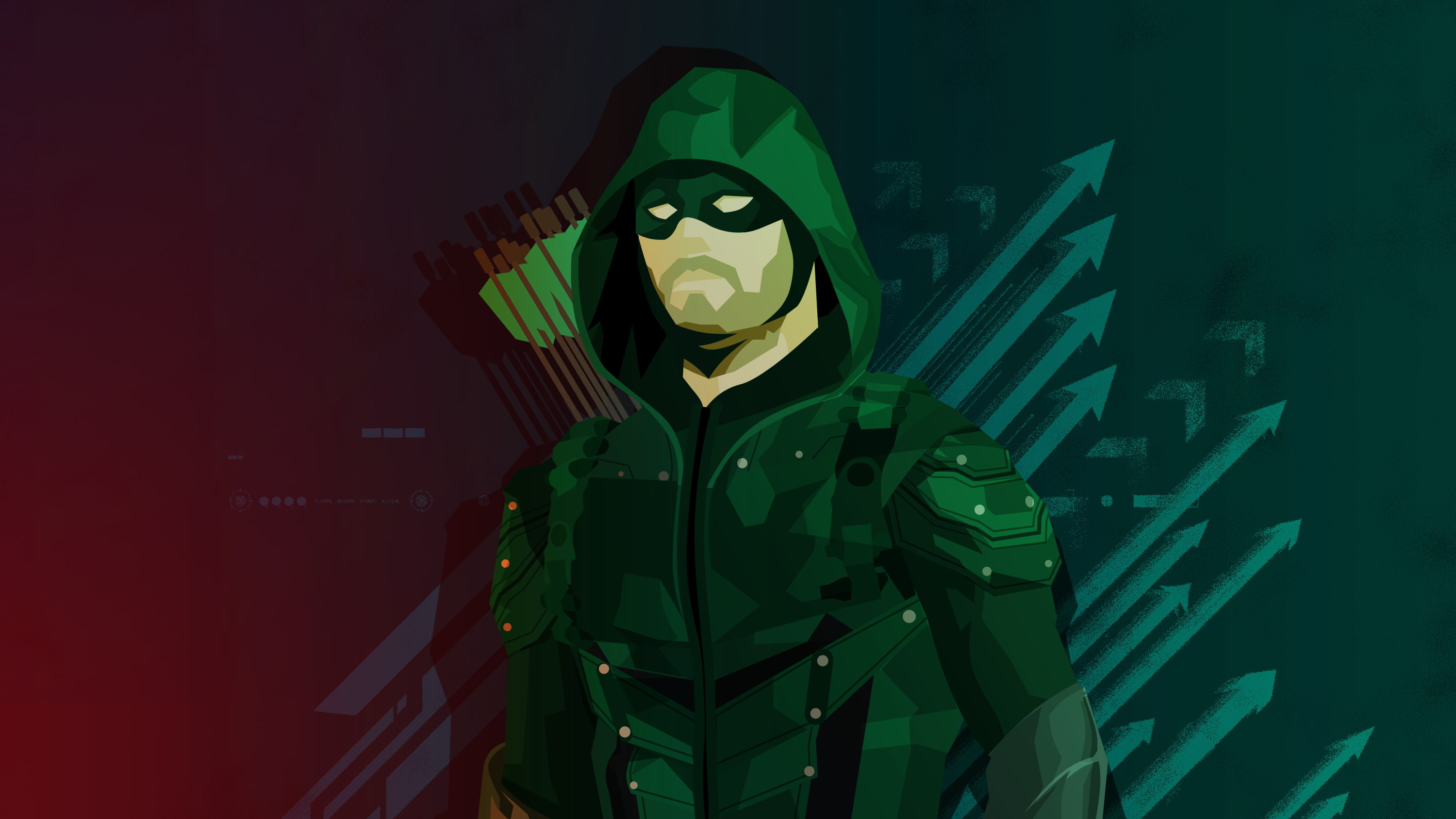 Green Arrow, Minimal, 2K, HD Wallpaper