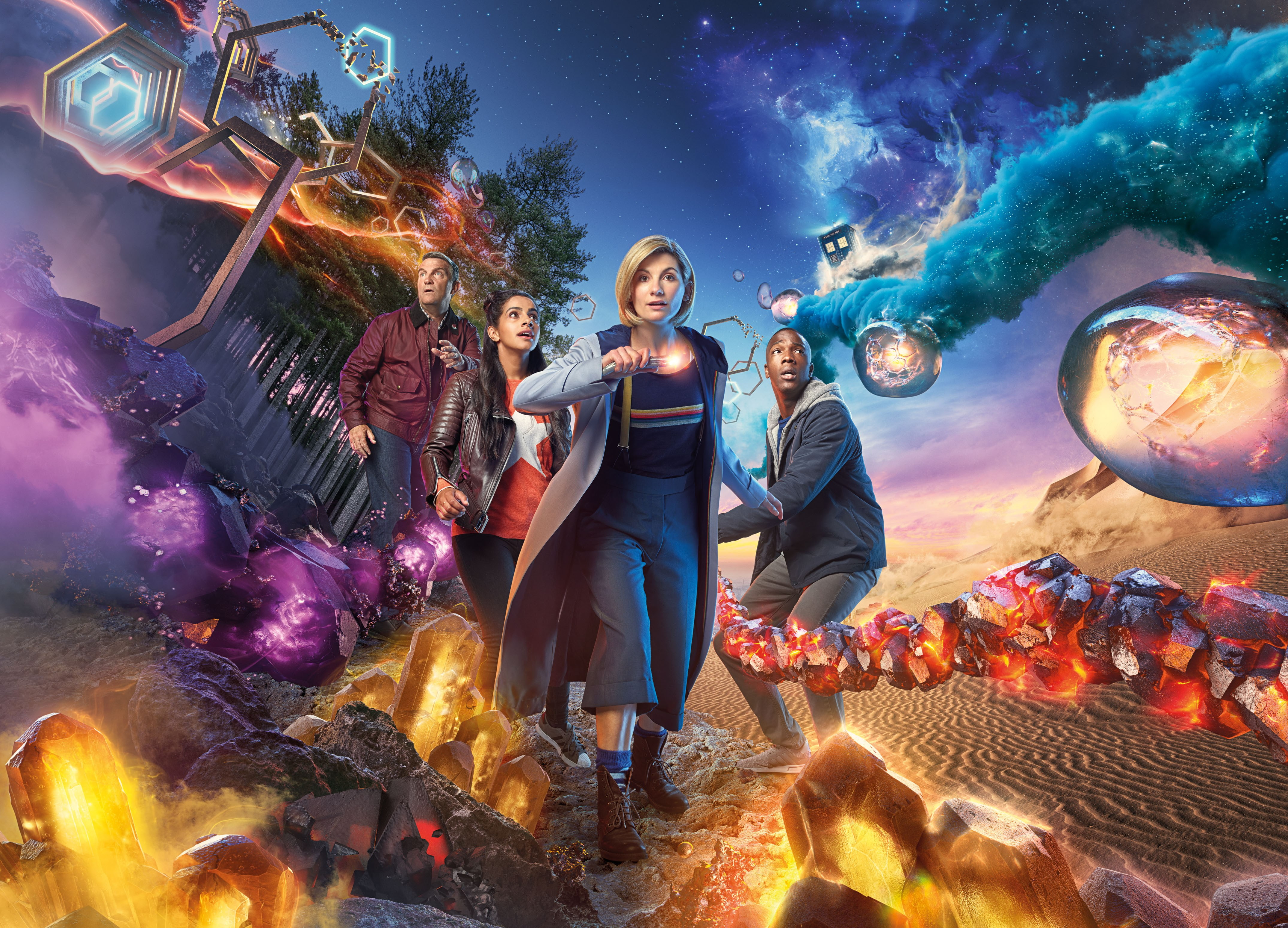 Season 11, Tosin Cole, 4K, Mandip Gill, 4K, Jodie Whittaker, Doctor Who, Bradley Walsh, HD Wallpaper