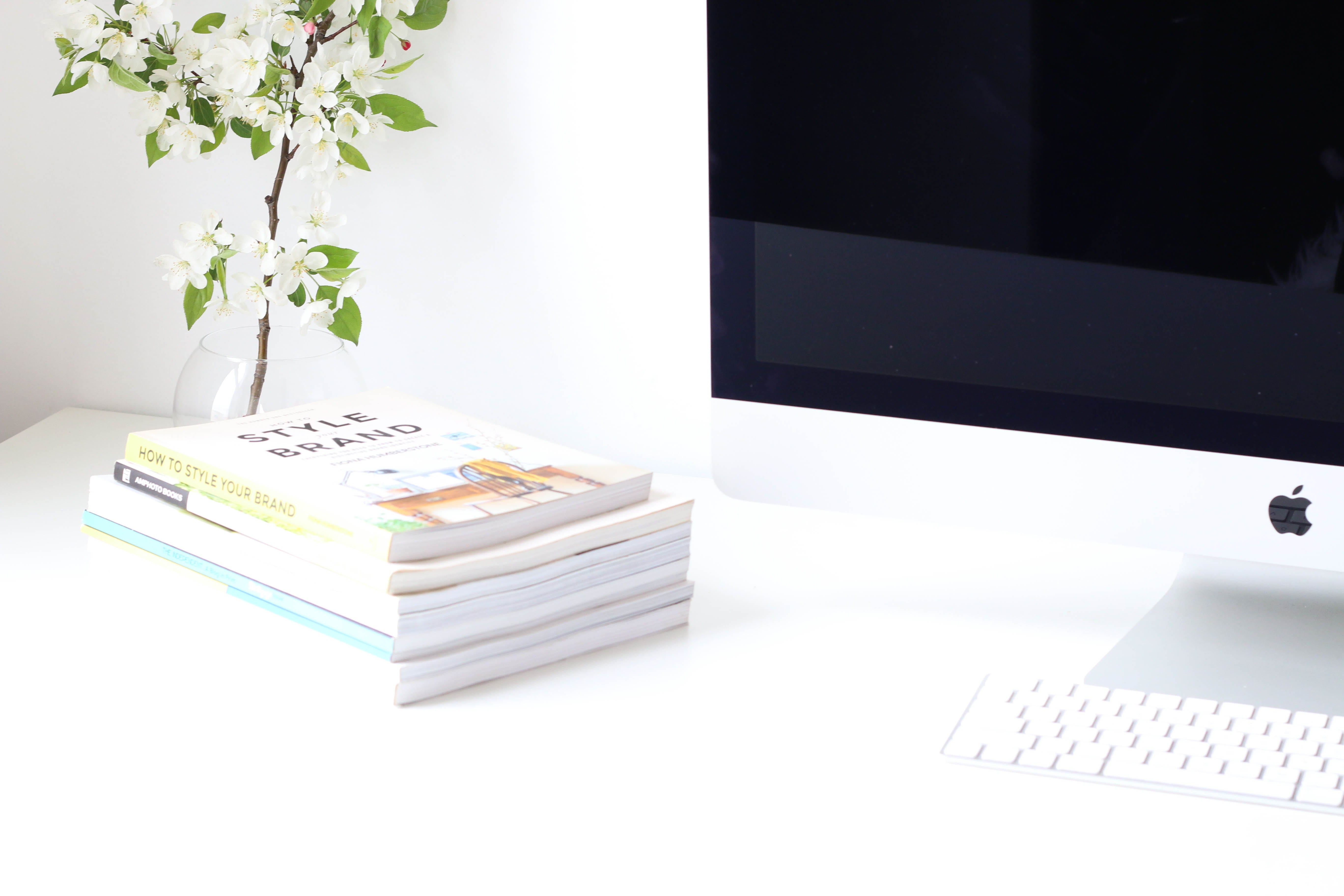 computer, office, desk, computer Mouse, in the Studio, connection, 5K, plant, white, white color, furniture, publication, assorted, imac, the media, business, HD Wallpaper