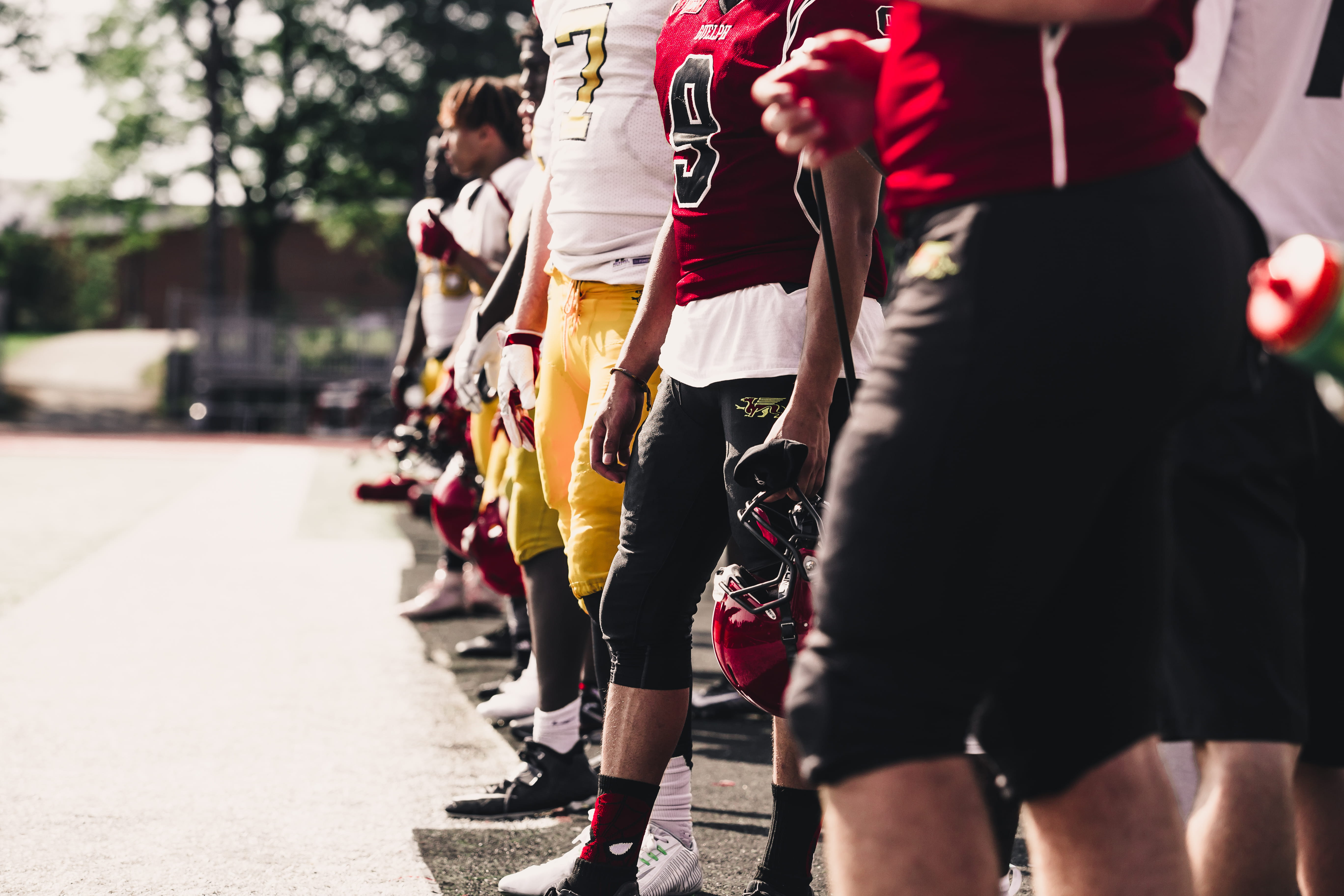 young Adult, muscular Build, sports Shoe, football team, football, workout, relaxation Exercise, team spirit, jerseys, human Leg, tryout, people, motion, HD Wallpaper