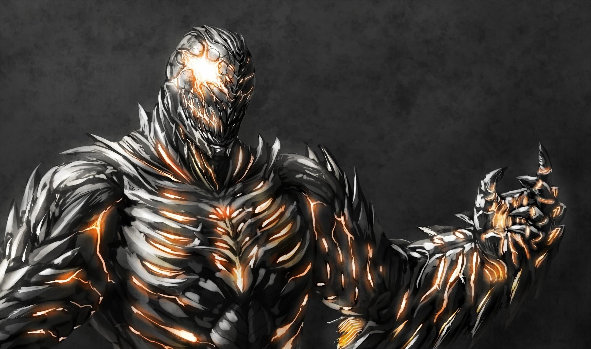 symbol, iron, wall - building feature, fire, glowing, illustration, close-up, abstract, motion, nature, decoration, human body part, monster, celebration, HD Wallpaper