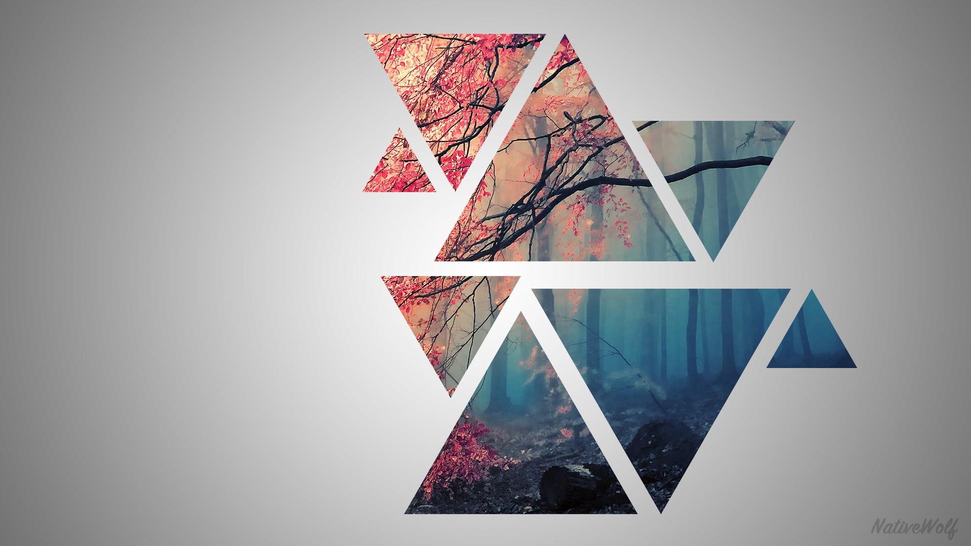 cherry blossom, art and craft, copy space, motion, no people, blue, mid-air, 1080P, triangle shape, creativity, gray, flying, untitled, paper, day, shape, HD Wallpaper