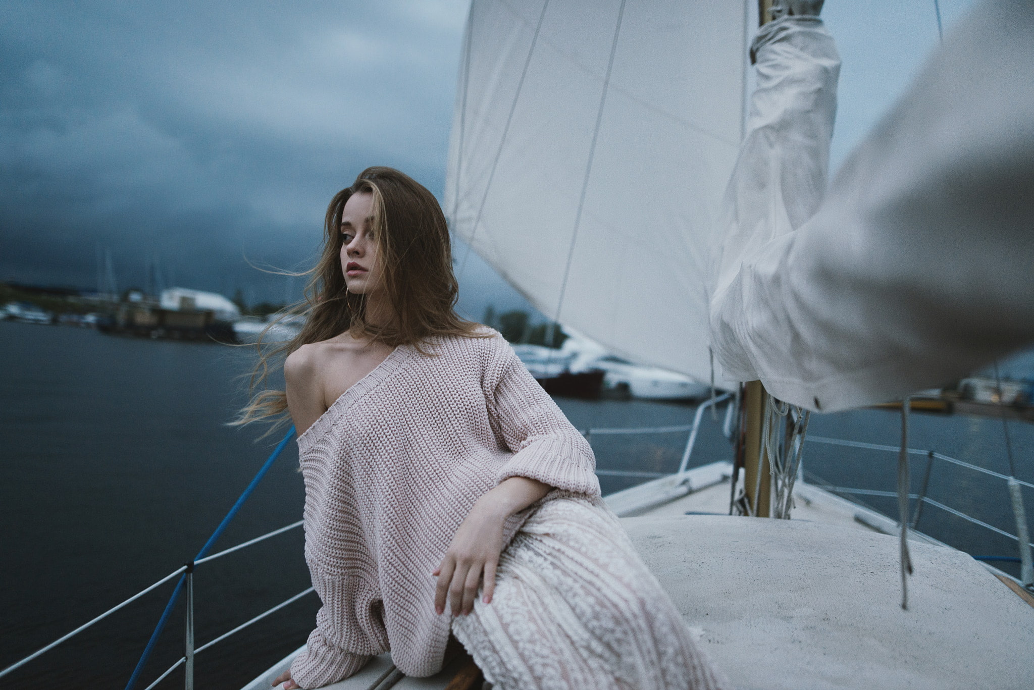 Tatiana Mertsalova, boat, 500px, women, women outdoors, 1080P, vehicle, HD Wallpaper