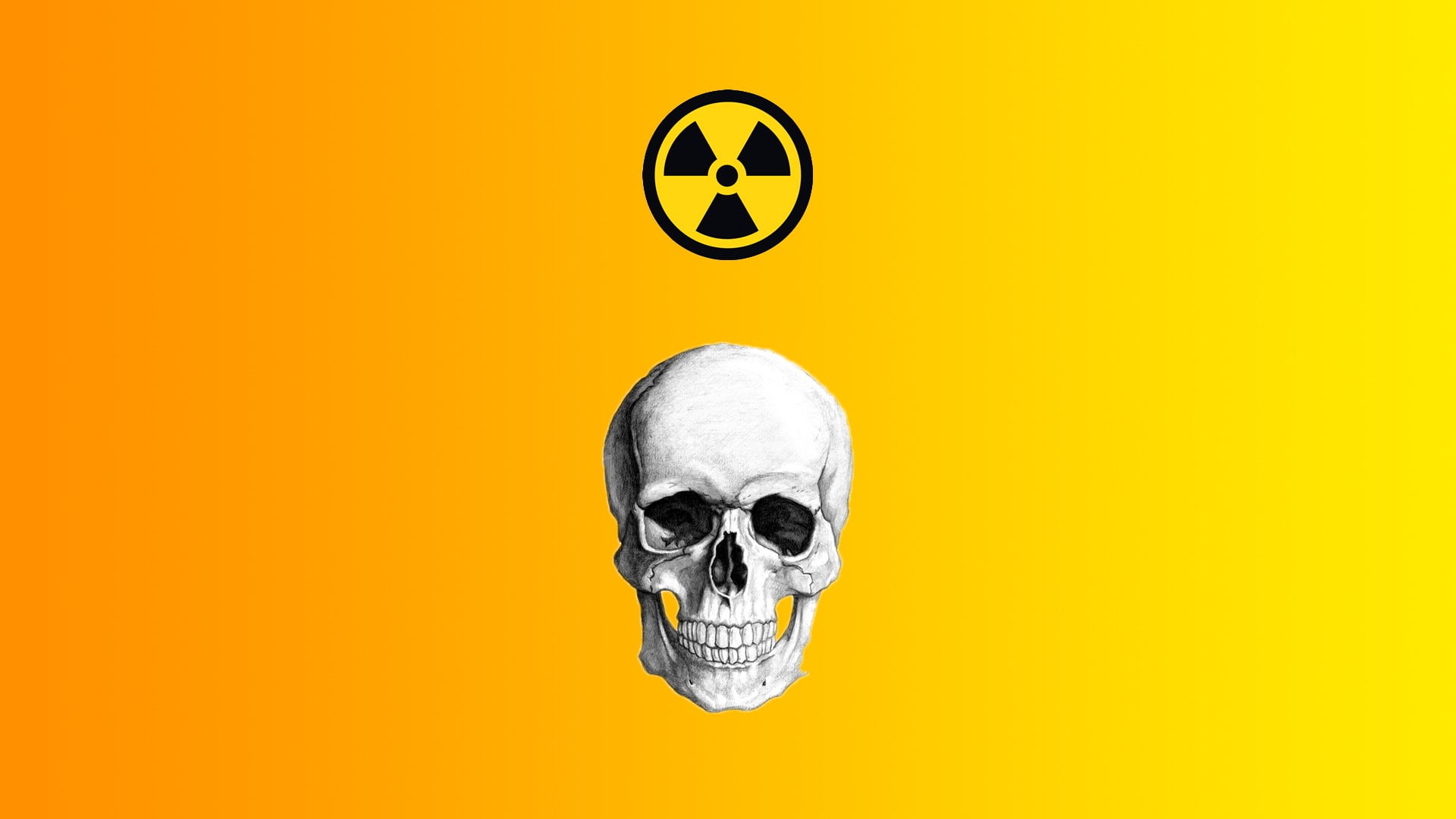 human body part, death, human face, studio shot, 1080P, illustration, bone, symbol, skeleton, horror, copy space, sign, bizarre, body part, emotion, yellow, HD Wallpaper