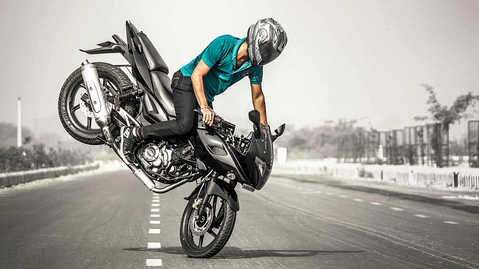 transportation, land vehicle, off, vehicle, sign, active, ride, push, outdoors, one person, bike, moped, helmet, headwear, bicycle, wheeled vehicle, clothing, HD Wallpaper