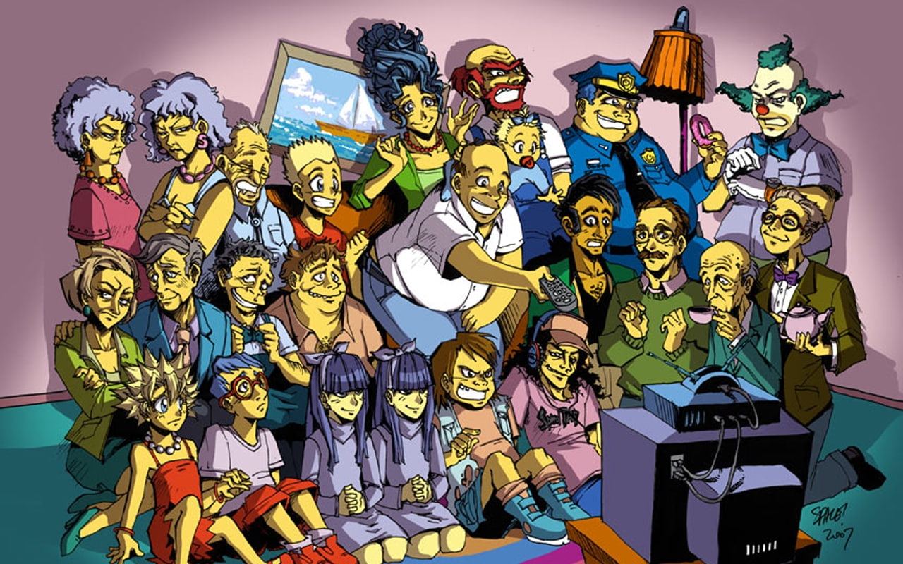 alternative, burn, lisa, bart, tv, homer, simpson, Cartoons, caricature, simpsons, art, 720P, hd, mr, HD Wallpaper