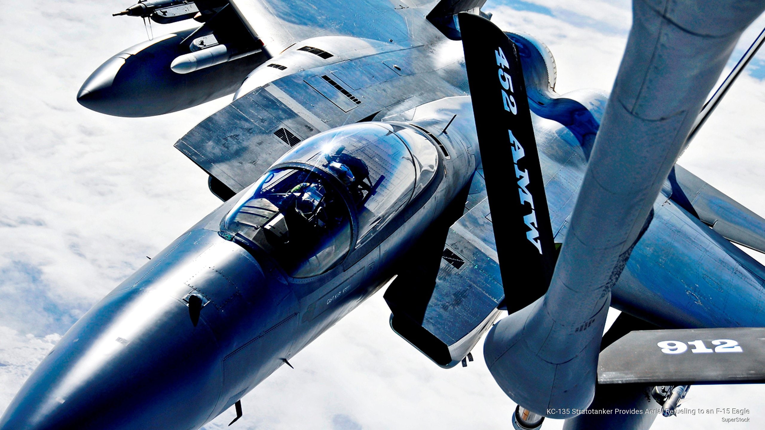 kc, aerial, provides, eagle, refueling, stratotanker, f, 2K, Transportation, HD Wallpaper