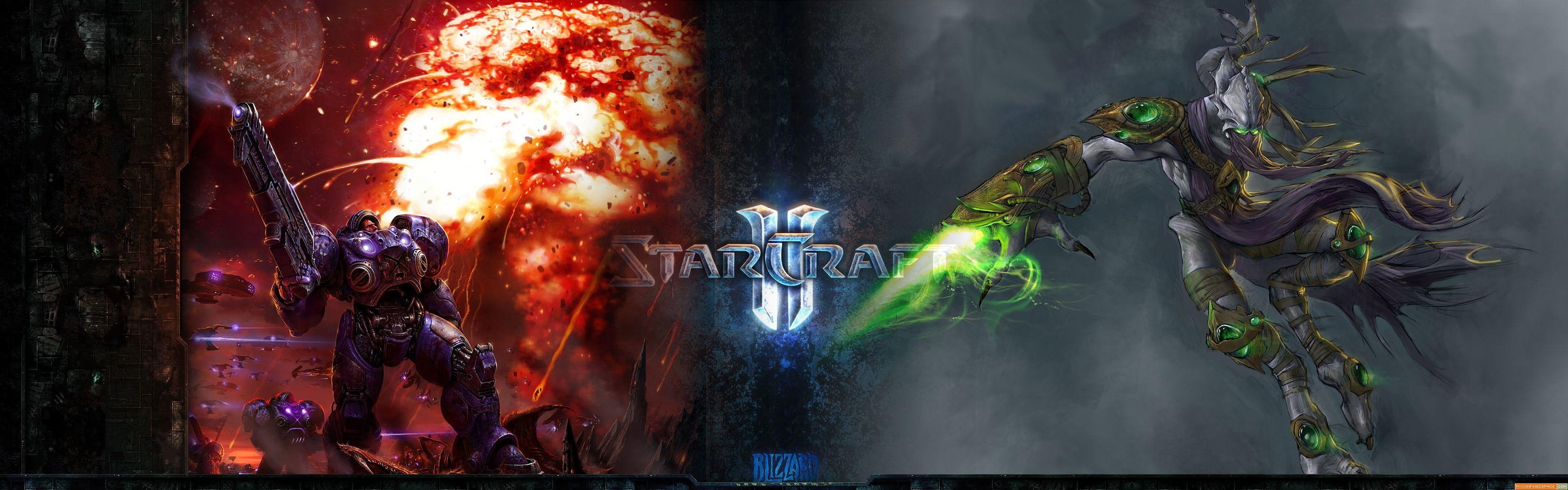 art, hd, starcraft, x, monitor, video, games, dual, 2K, HD Wallpaper