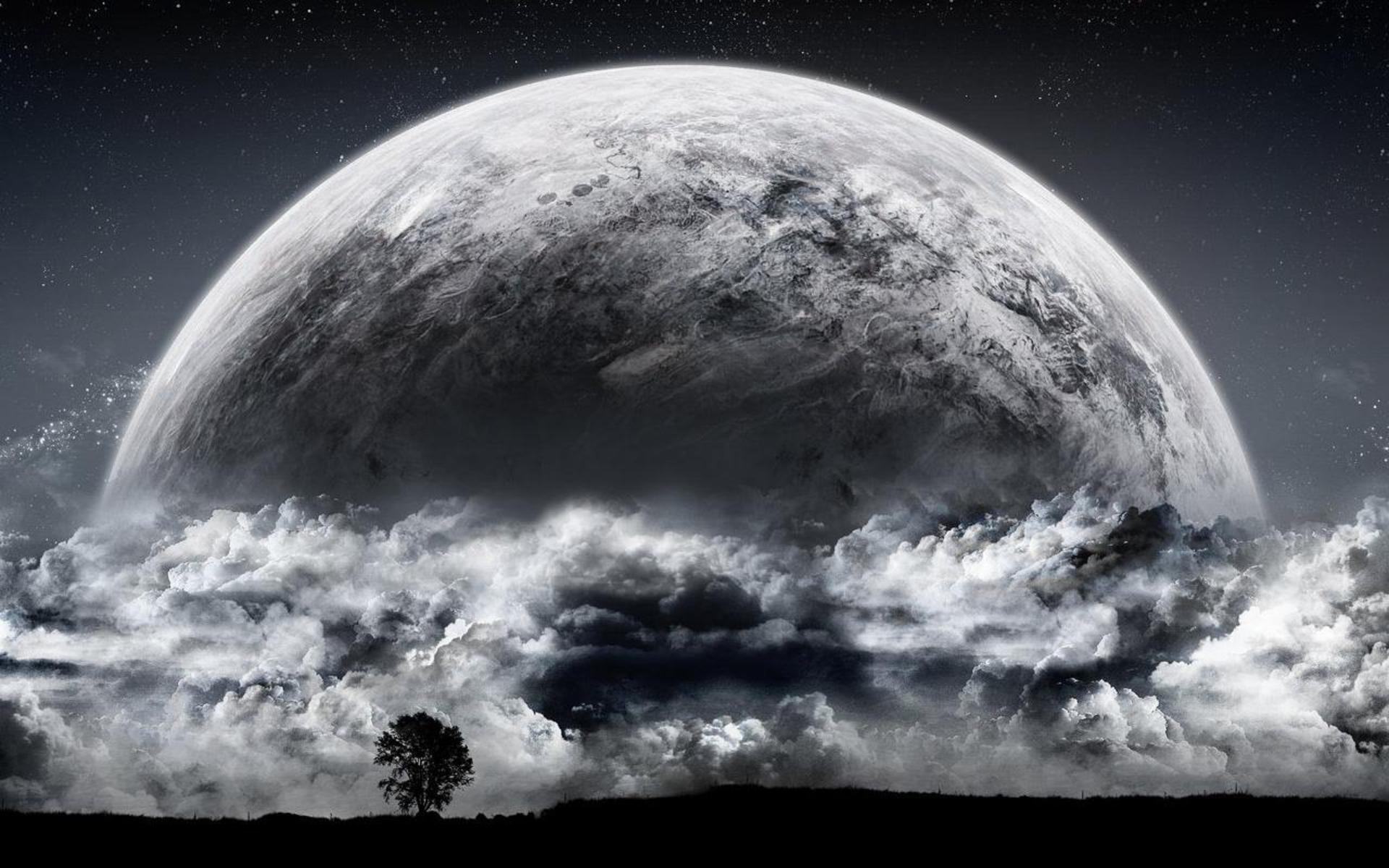 1080P, moons, animal, related, beautiful, hd, space, art, moon, HD Wallpaper