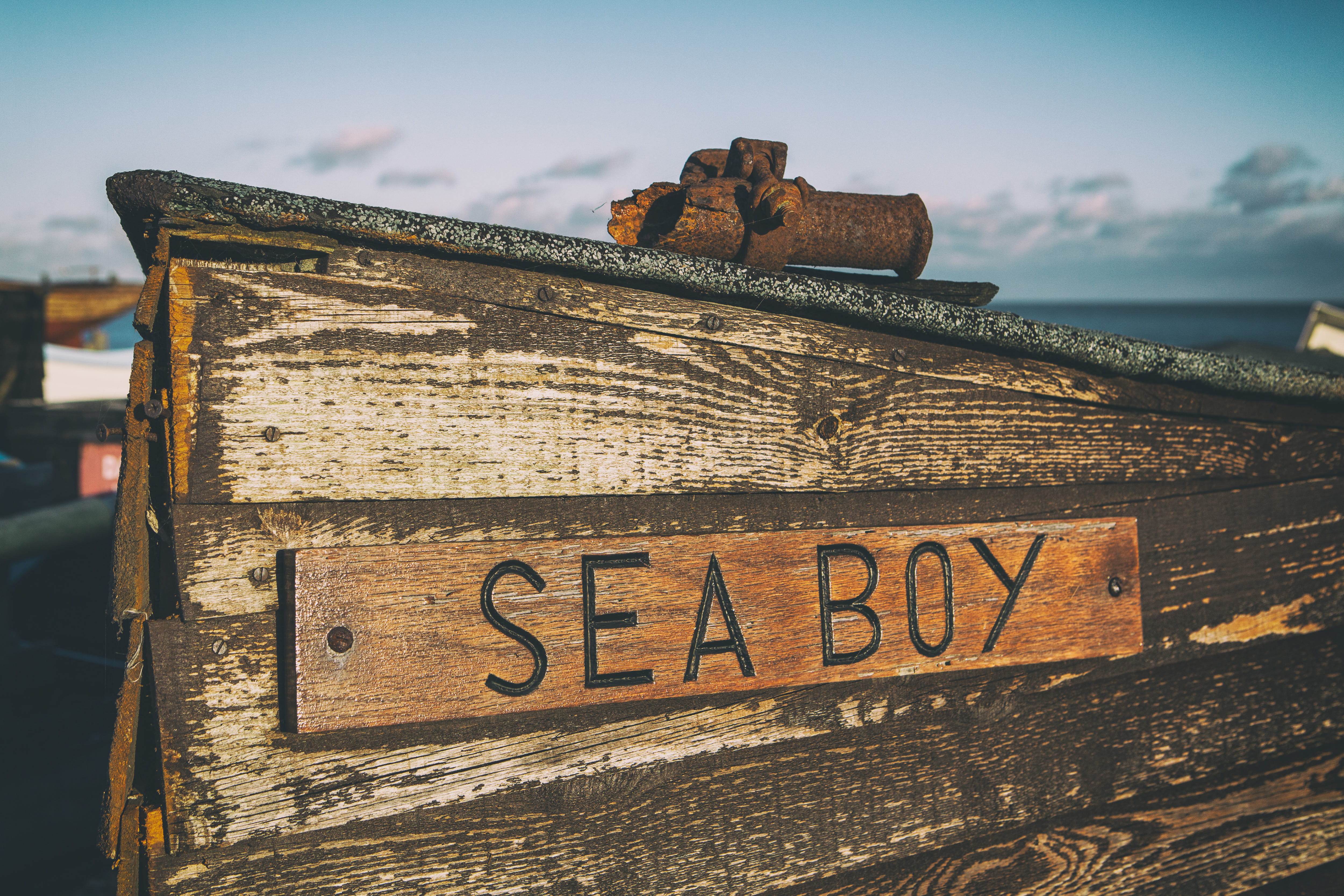 day, sign, England, weathered, text, sea, Kent, Deal, focus on foreground, on the beach, Wide angle, old-fashioned, captured, boat, outdoors, 4K, communication, HD Wallpaper
