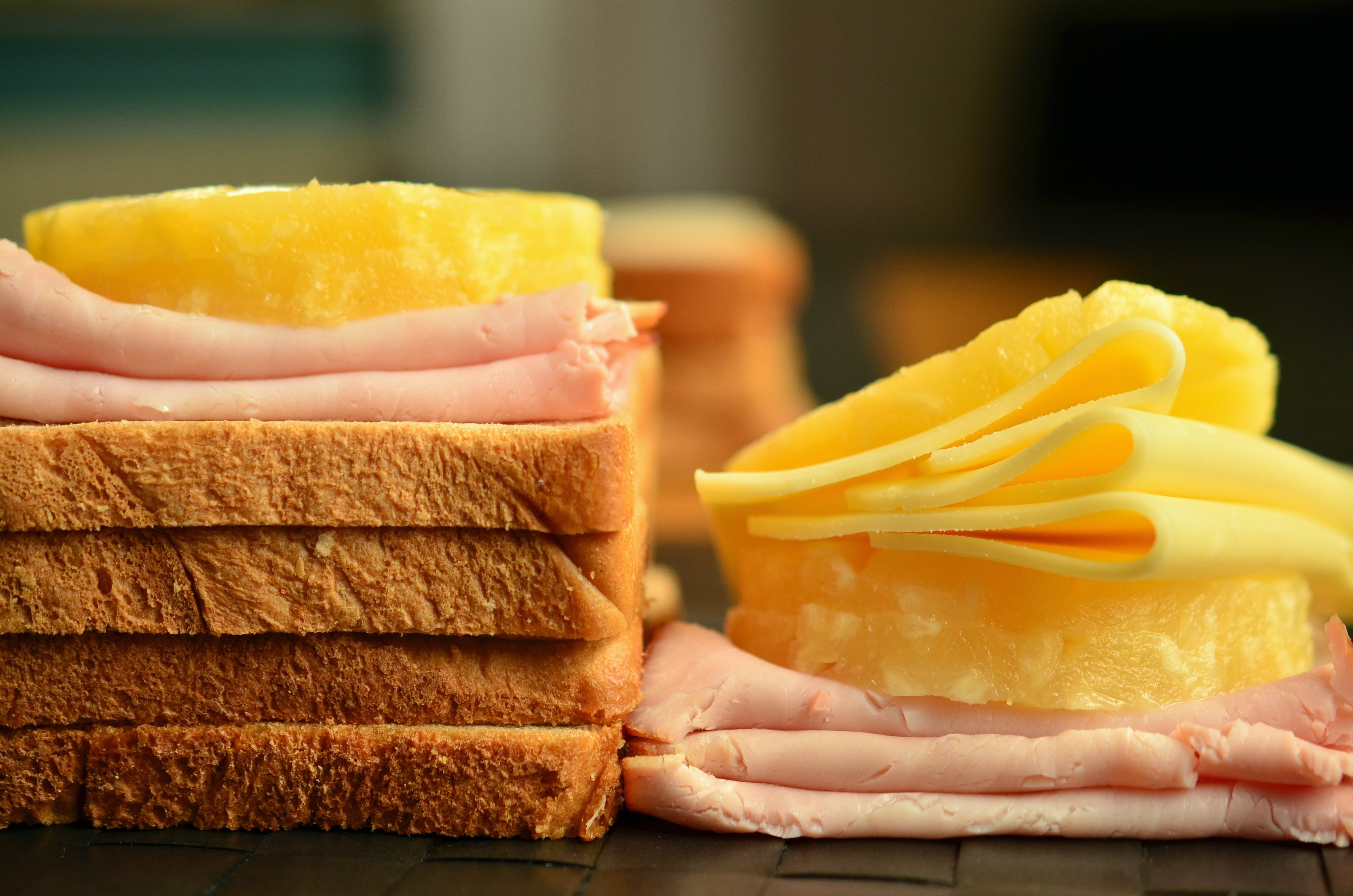 close-up, meat, healthy eating, loaf, toast, indoors, people, freshness, hawaii toast, snack, pineapple, human body part, discs, food and drink, focus on foreground, HD Wallpaper