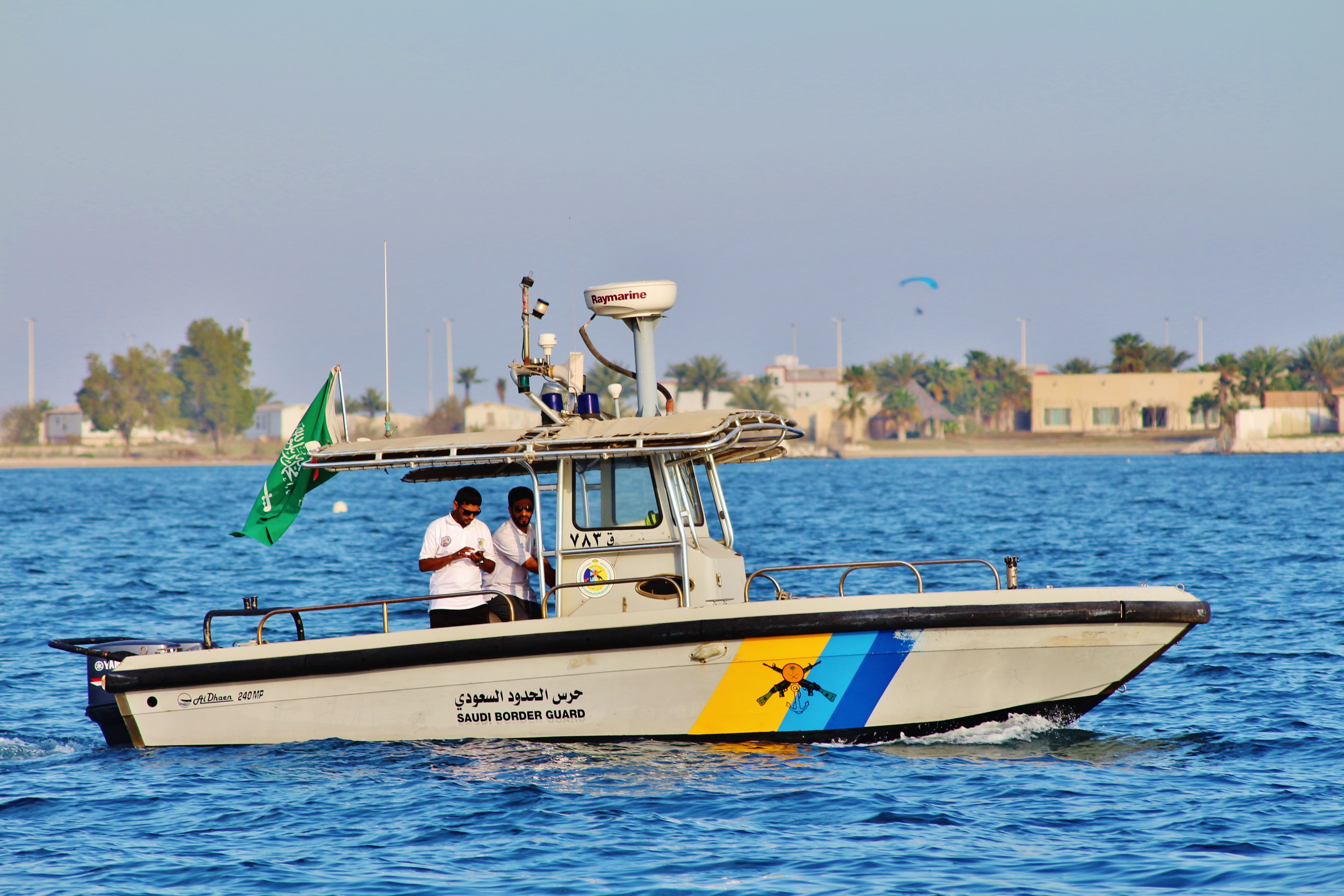 men, gulf, police, security, women, adult, couple - relationship, recreational boat, halfmoon, east, clear sky, 5K, guard, middle, military, saudi arabia, HD Wallpaper