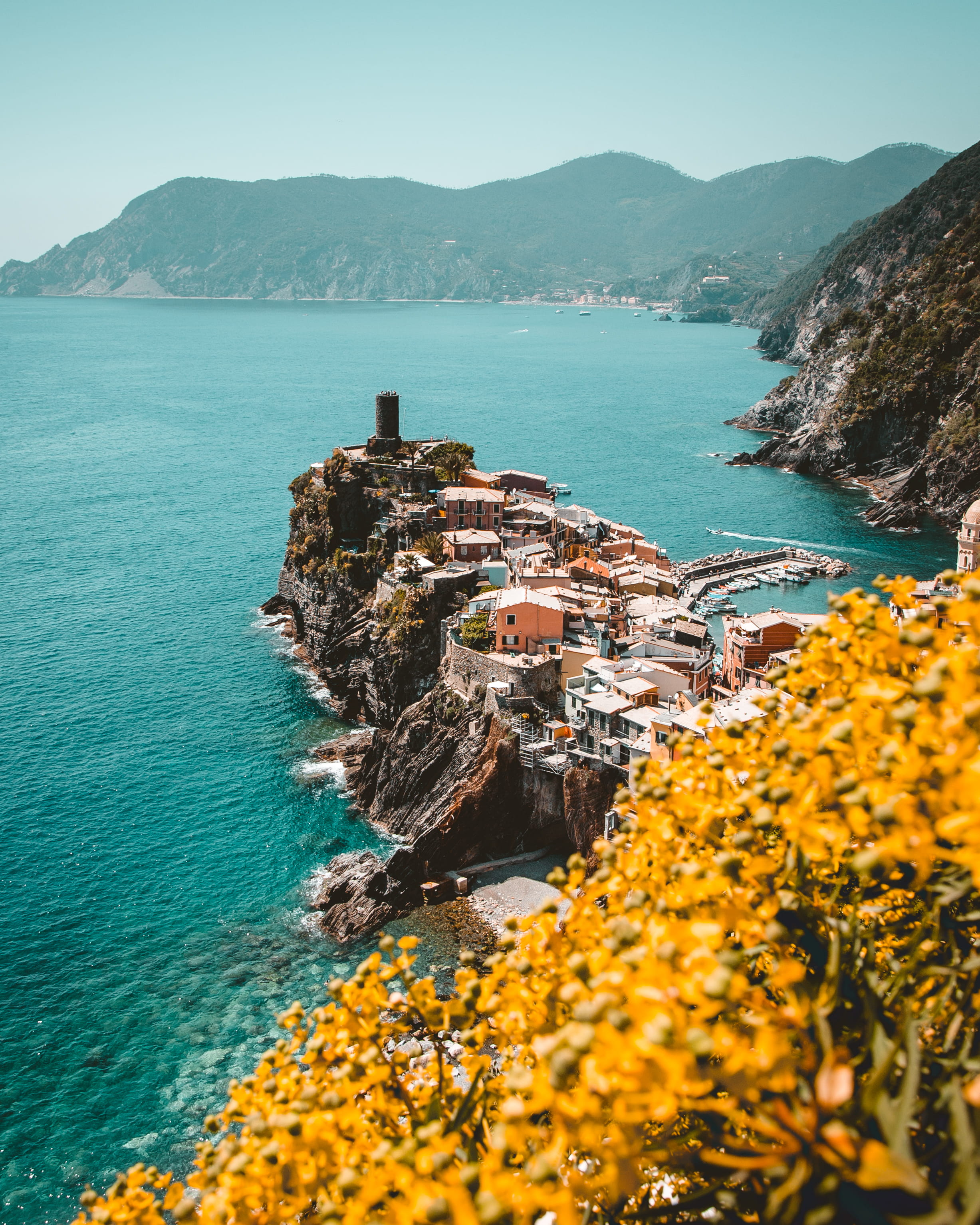 rock - Object, white, italy, scenics, hotel, lighthouse, mountain, blue, manarola, tropic, nature, plant, traditional design, ocean, sea, bay Of Water, Phone HD Wallpaper