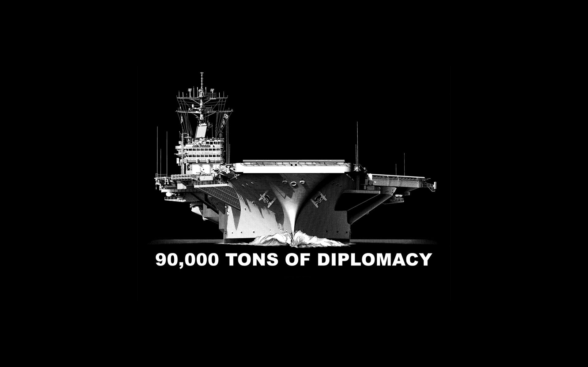 black, military, 1080P, ships, quotes, aircraft, watercrafts, carrier, diplomacy, text, HD Wallpaper