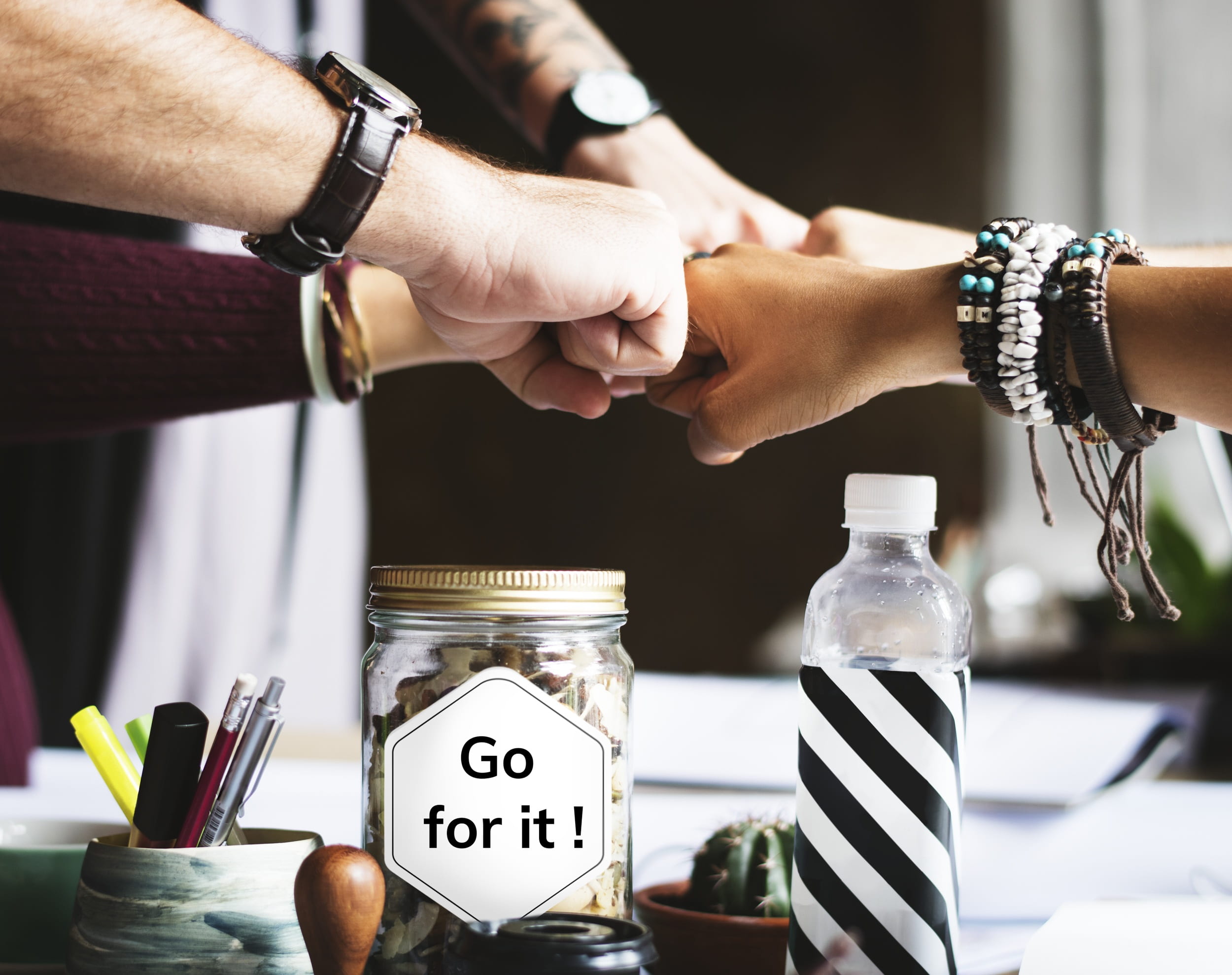 leisure activity, group, fist, beside, table, food and drink, human hand, teamwork, cooperation, closeup, indoors, adult, business, people, time, bottle, HD Wallpaper